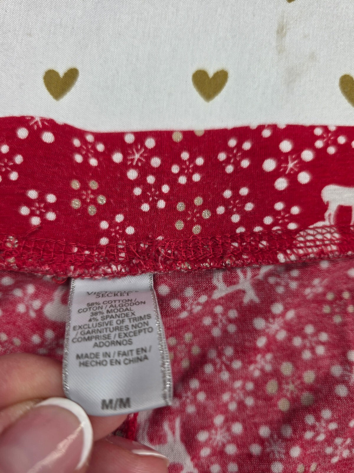 Victorias Secret Red Cotton Polka Dot Medium Sleep Pants Pajama PJ Bottoms