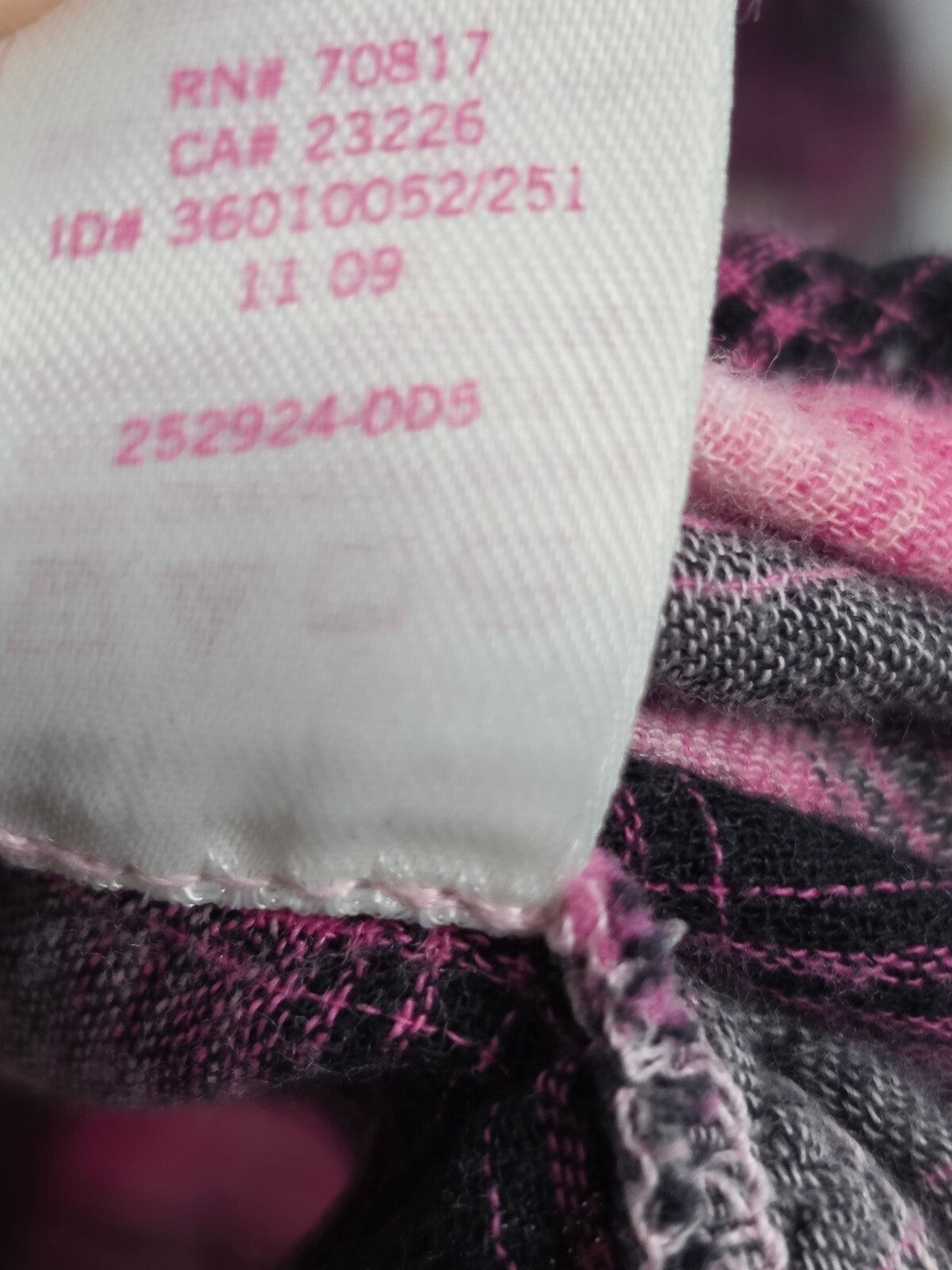Vintage PINK Victoria's Secret Plaid Shirt Dress Tunic Pink Gray Small Y2K