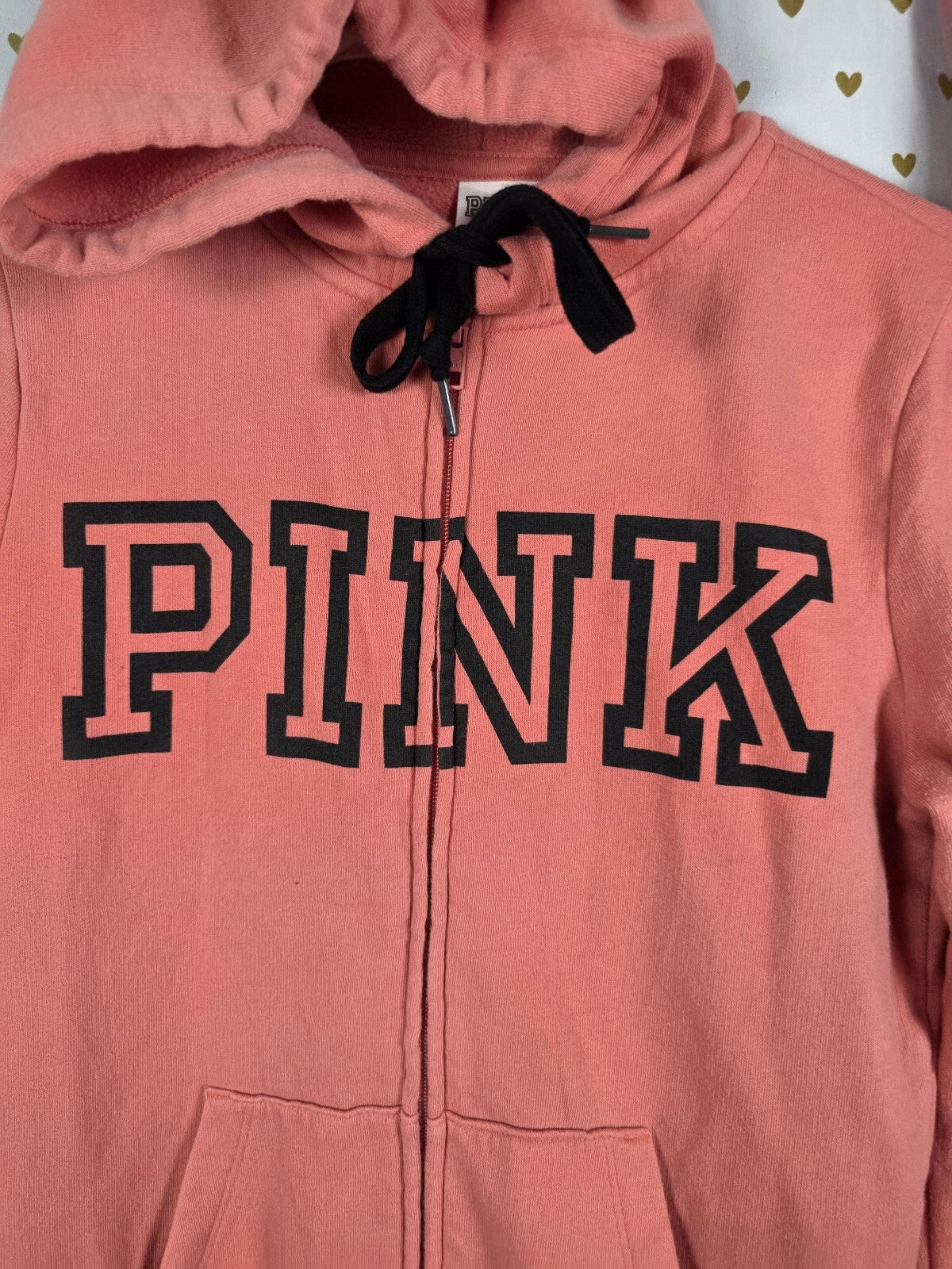 Victorias Secret Pink Logo Full Zip Hoodie Jacket Sweats Sweatpants SET XS