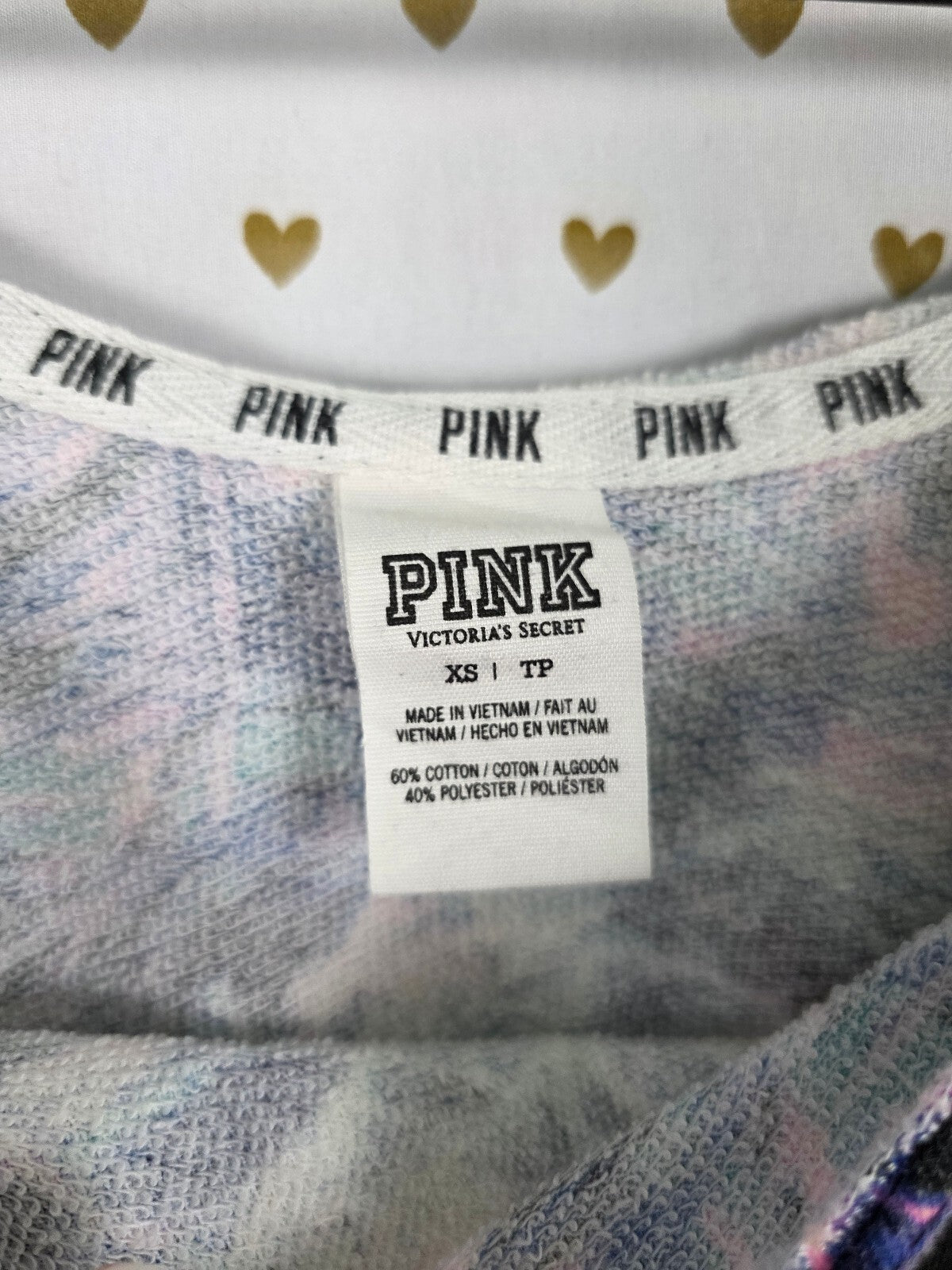 Victorias Secret Pink Neon Logo Slouchy Oversized Sweater Shirt Off Shoulder XS