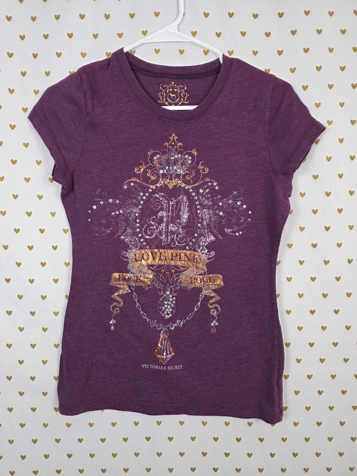 Victorias Secret PINK Vintage  Rock & Roll Y2k Royalty Tee shirt Medium