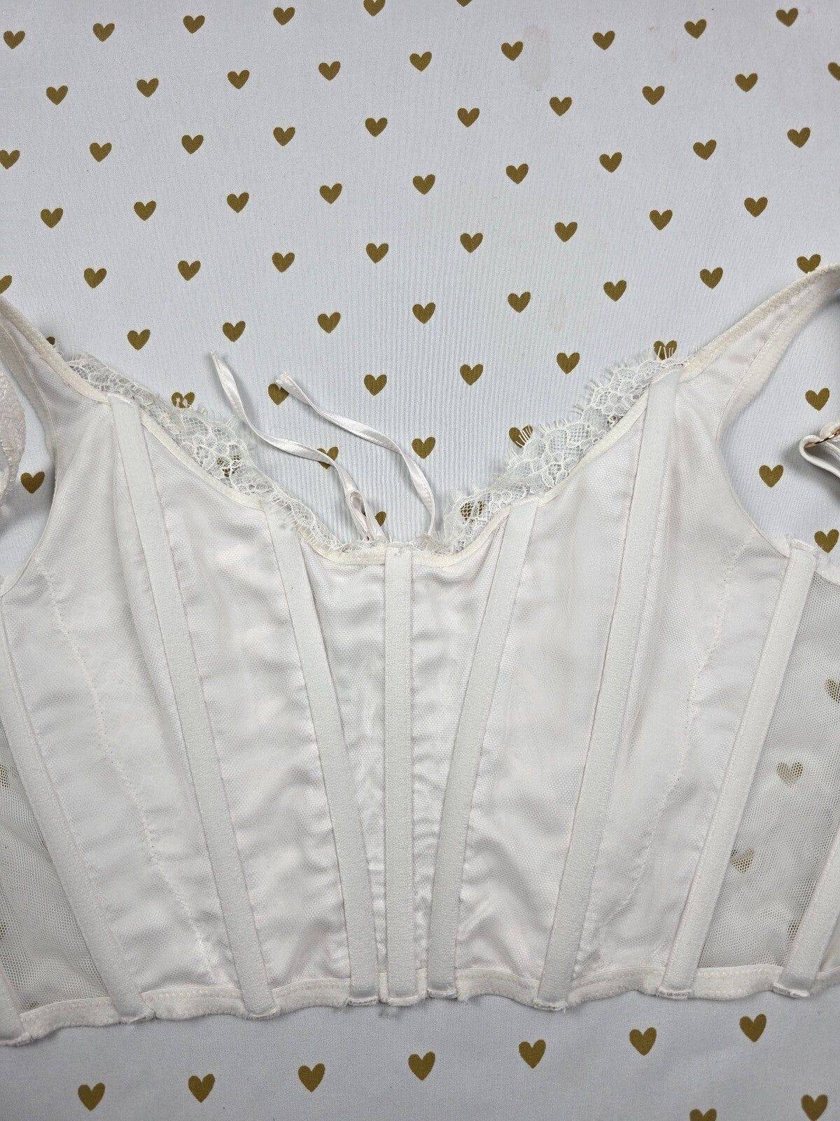 Victorias Secret White Corset Bra Top Tank Small