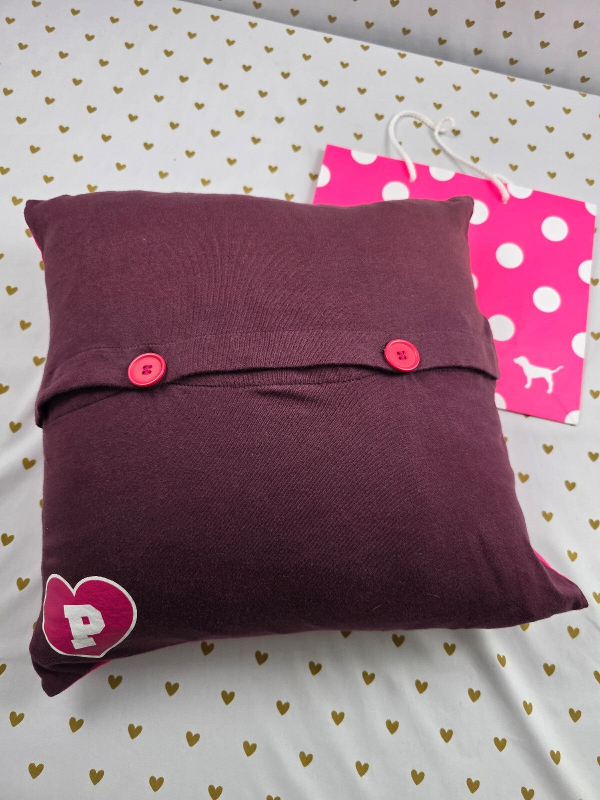 Vintage Victoria's Secret PINK University U 86 Dog Throw Pillow Y2K Rare