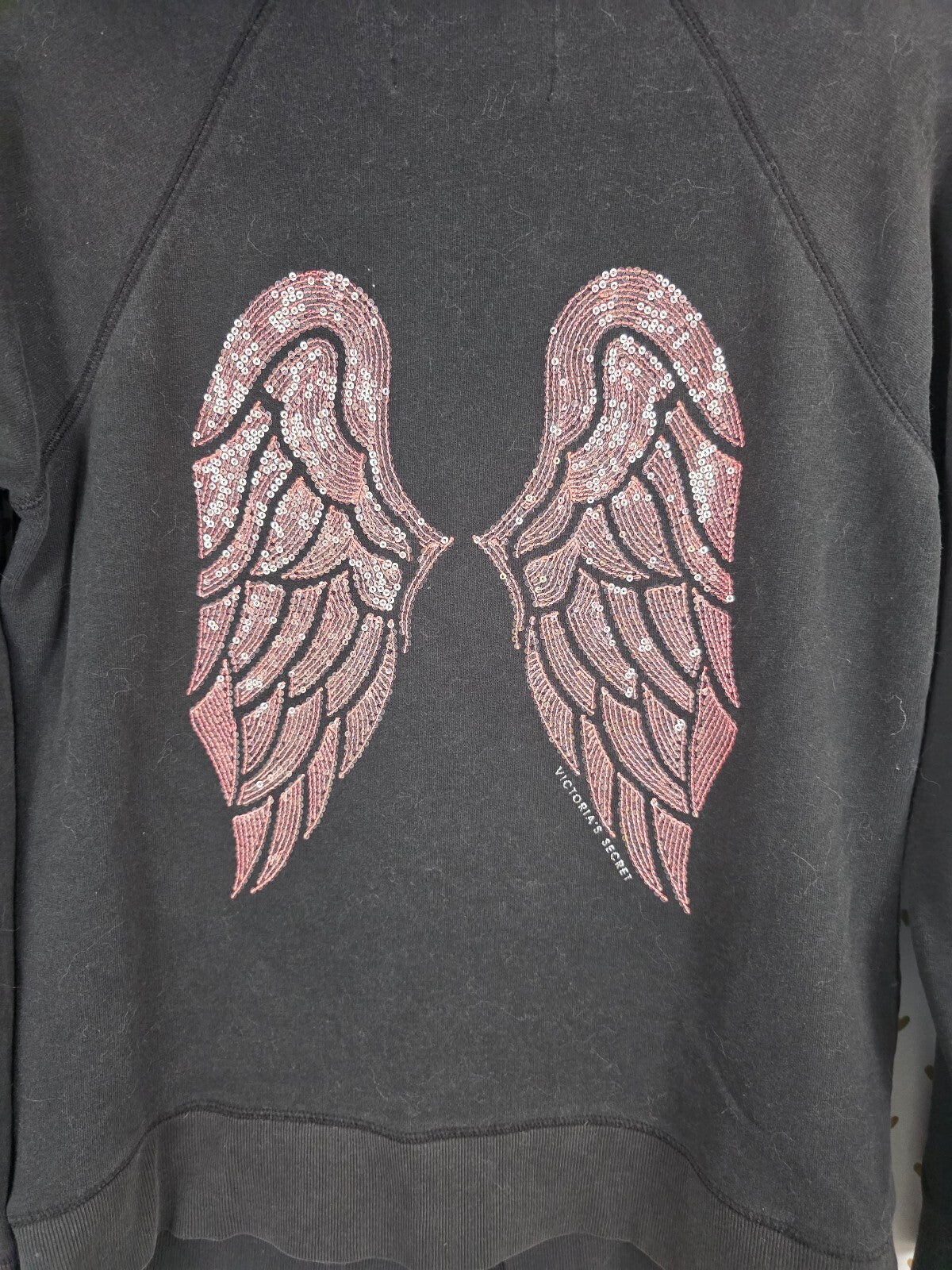 Victorias Secret Angels Bling Sequined Wings Full zip hoodie jacket  Large