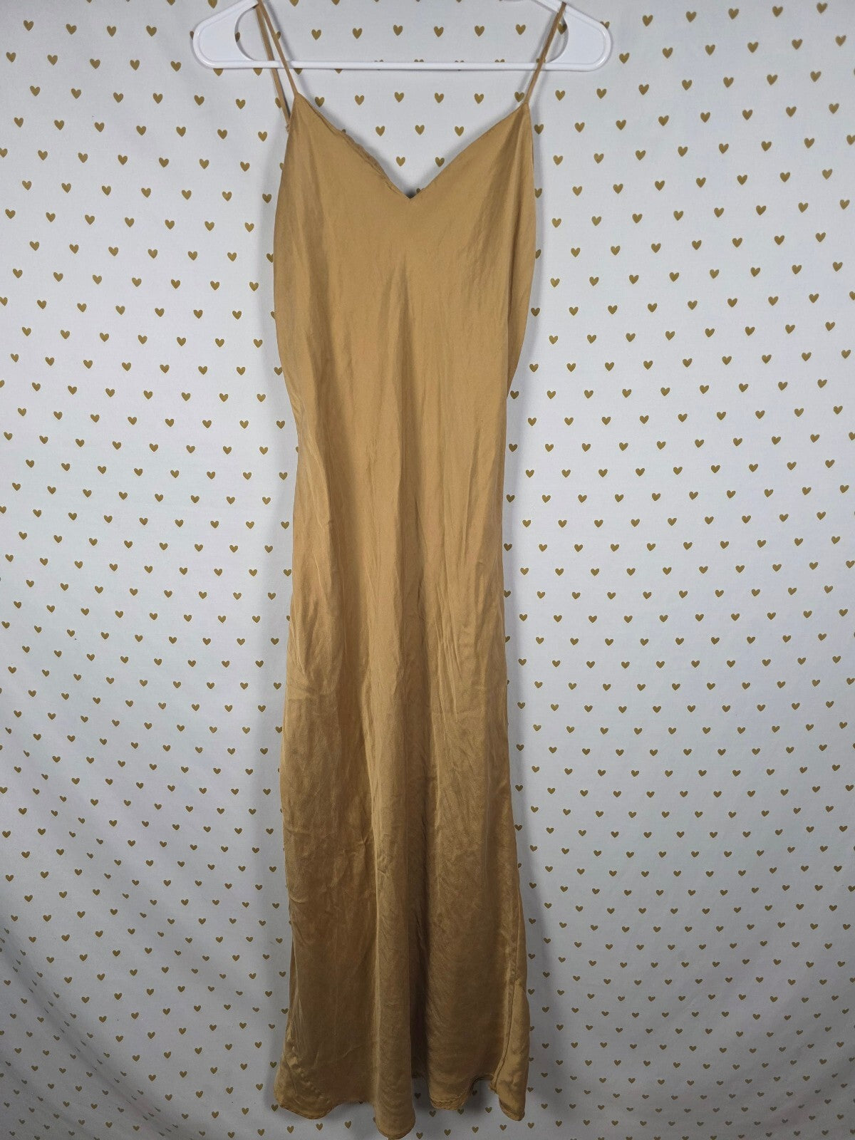 Vintage Victoria's Secret Gold Label 100% Silk Champagne Maxi Slip Dress S