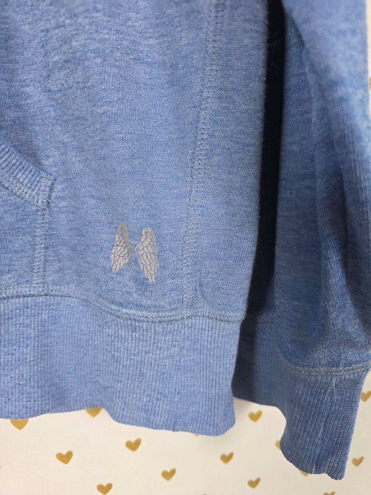 Victorias Secret Pink Angels Blue WINGS Hooded Jacket Medium