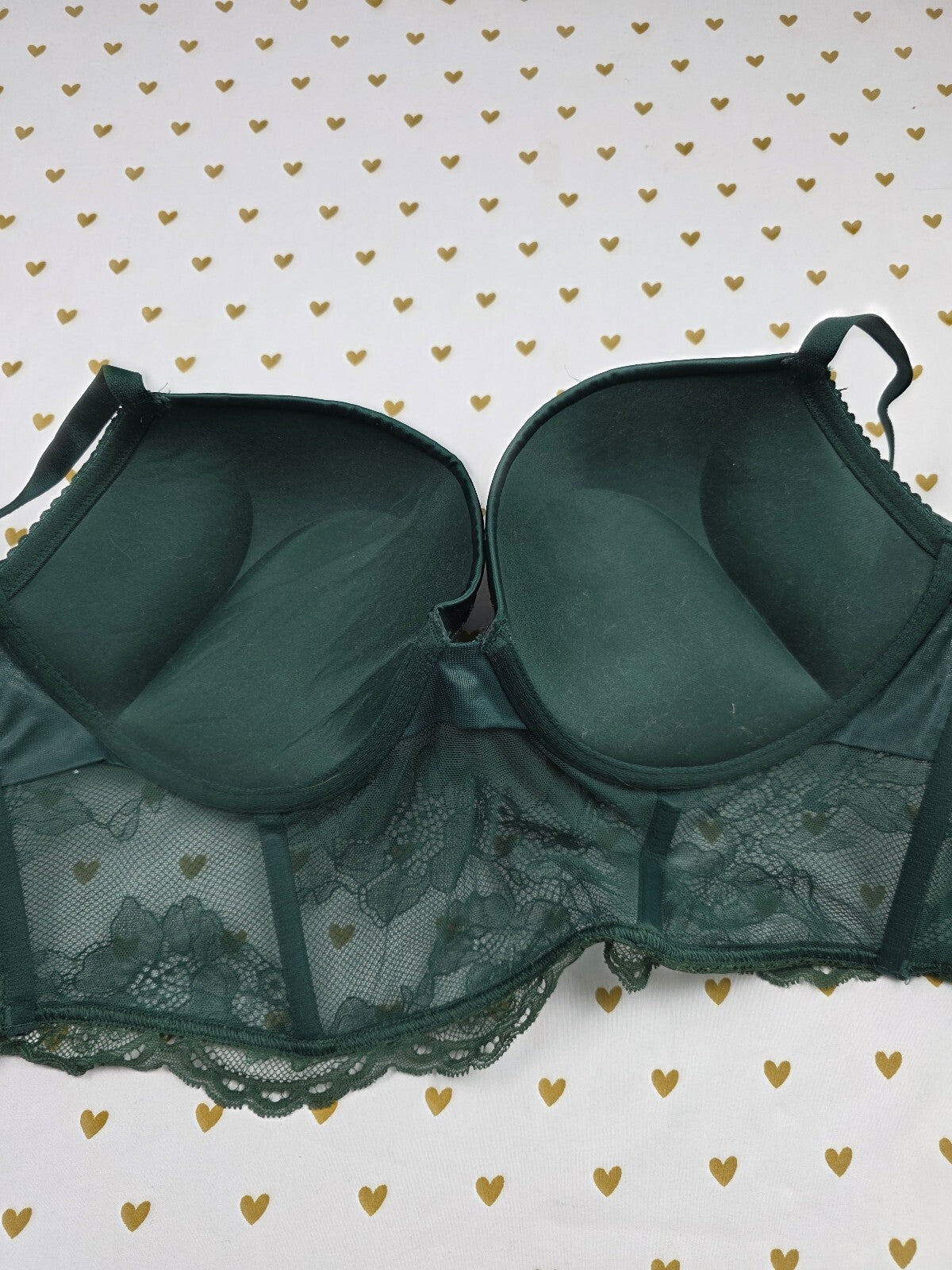 Victorias Secret Green SUPER Push Up Corset Bra Top Very Sexy 36D