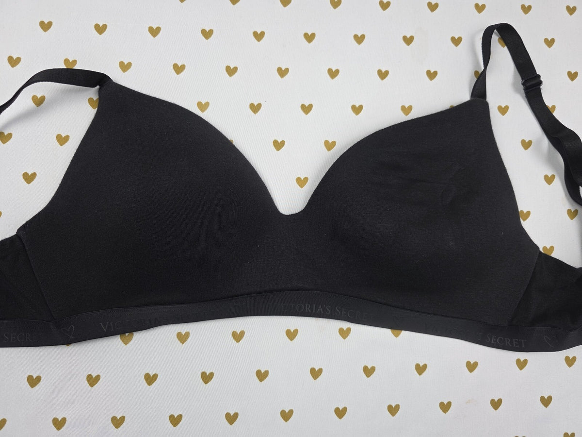 Victorias Secret Black T shirt Lightly Lined Wireless No Wire Bra 36C