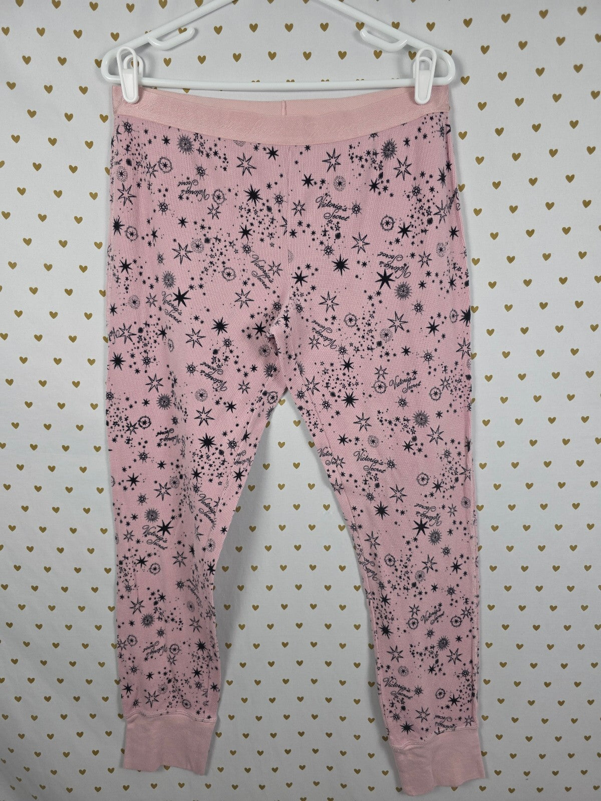 Victorias Secret Waffle Thermal Logo Large Sleep Pants Pajama PJ Bottoms