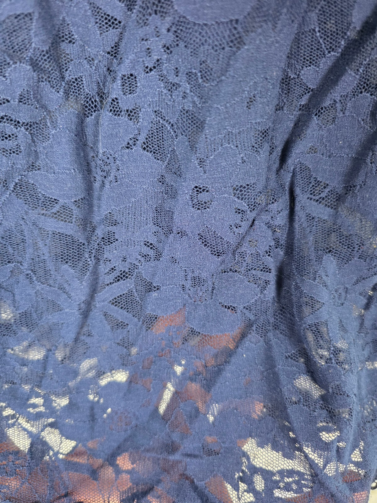 Victorias Secret Dark Blue Stretch Lace Sheer Sexy Dress XS