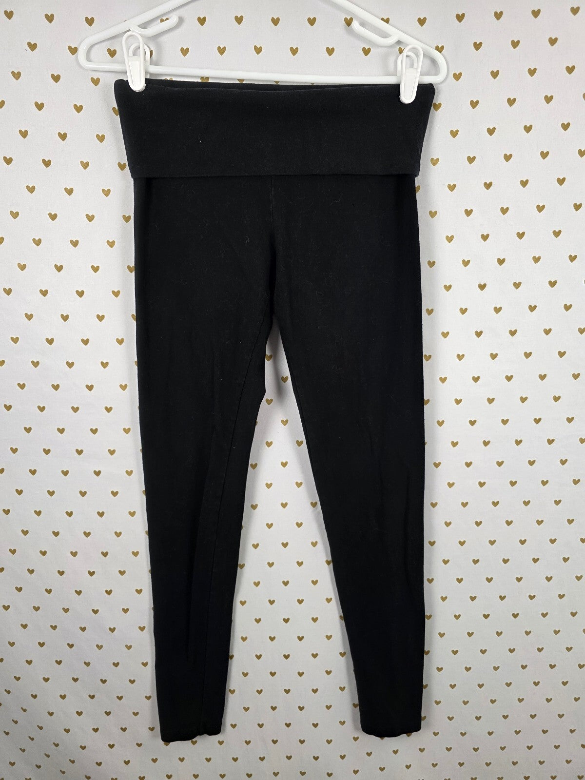 Victorias Secret Angels Gold Glitter Wings Foldover Yoga pants ankle skinny SM