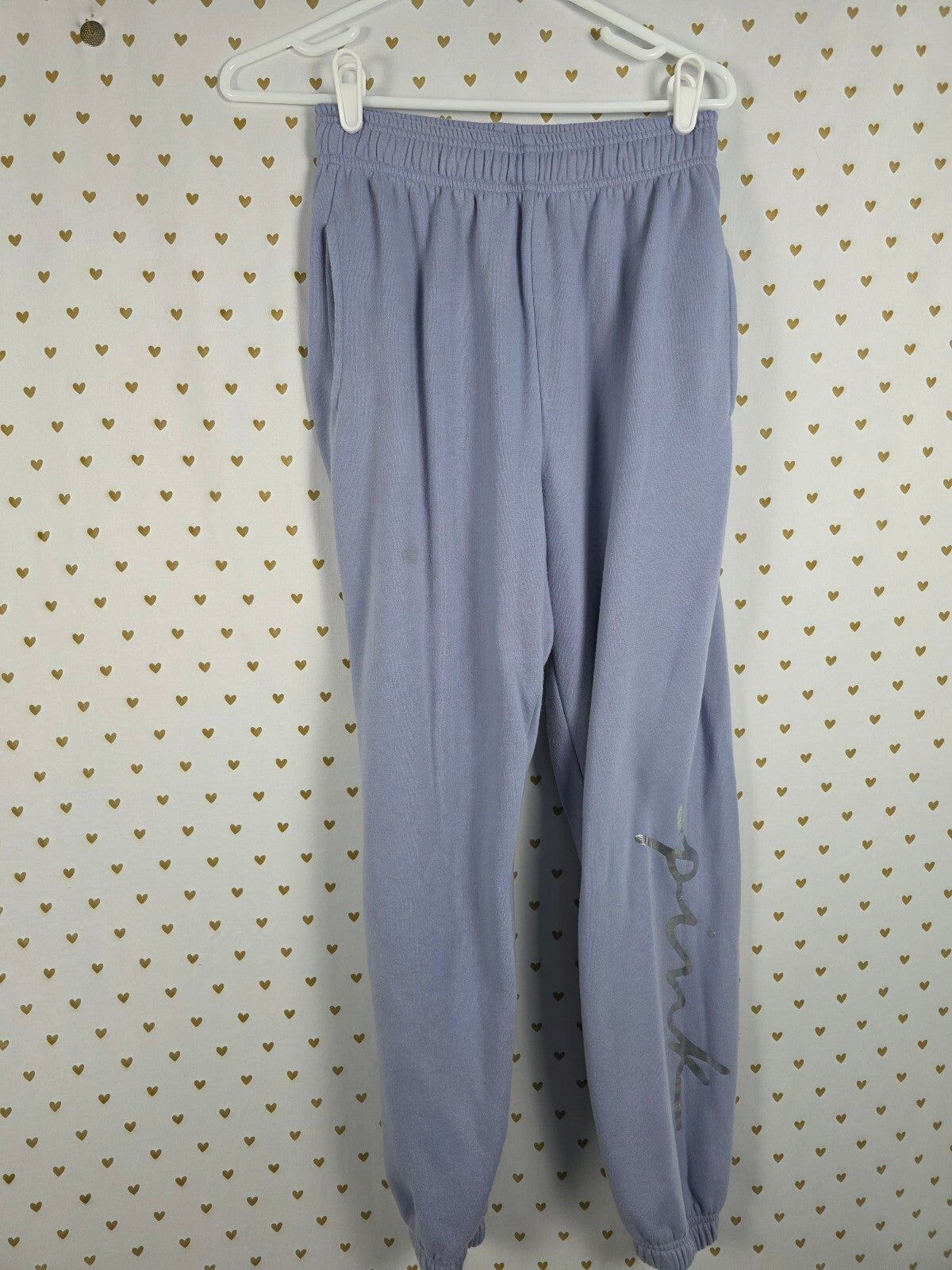 Victorias Secret Pink 2pc Hooded Sweater Sweatpants SET Logo Pullover XS Blue