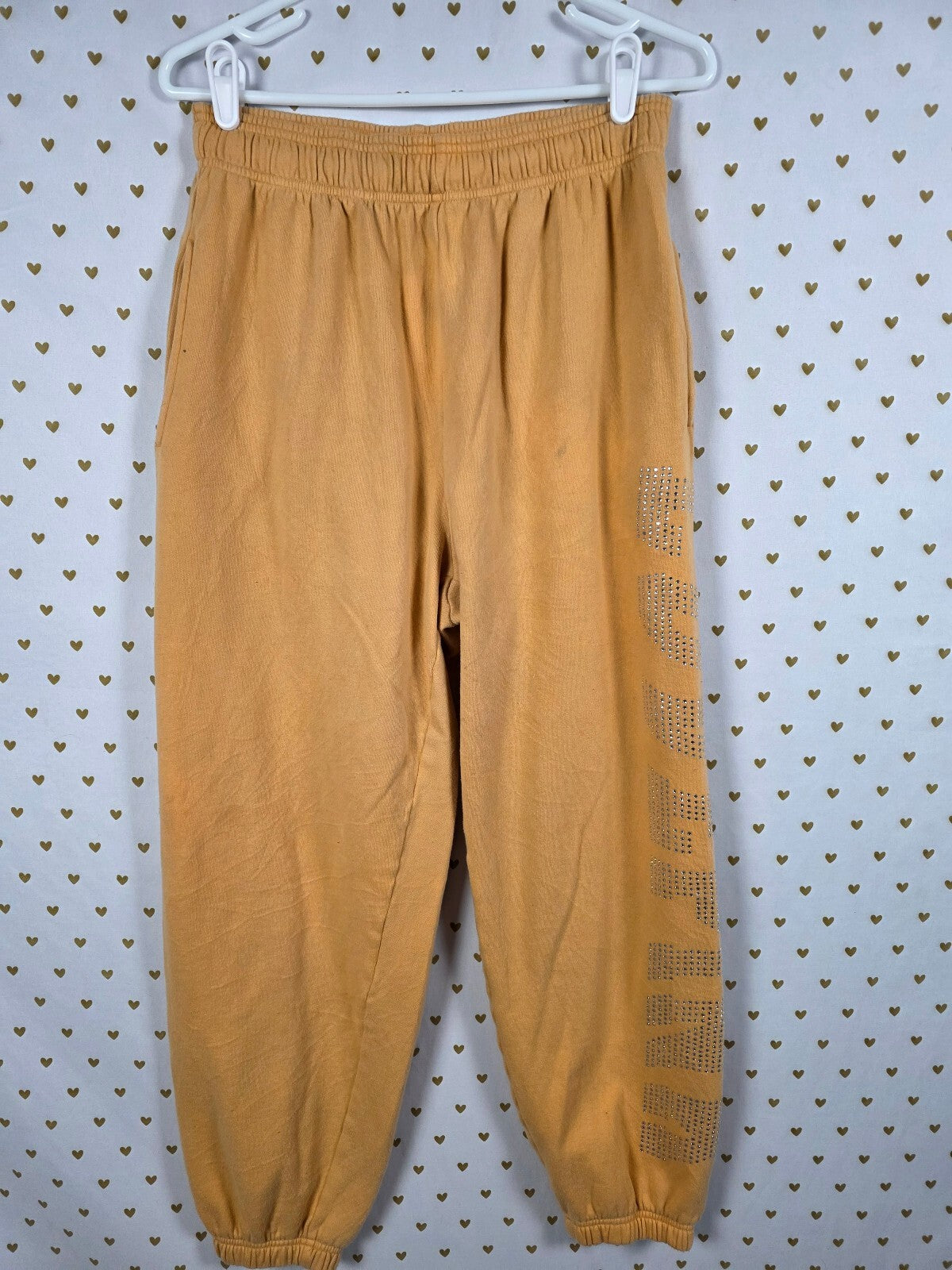 Victorias Secret PINK BLING Logo Sweats  Sweatpants Studded Medium
