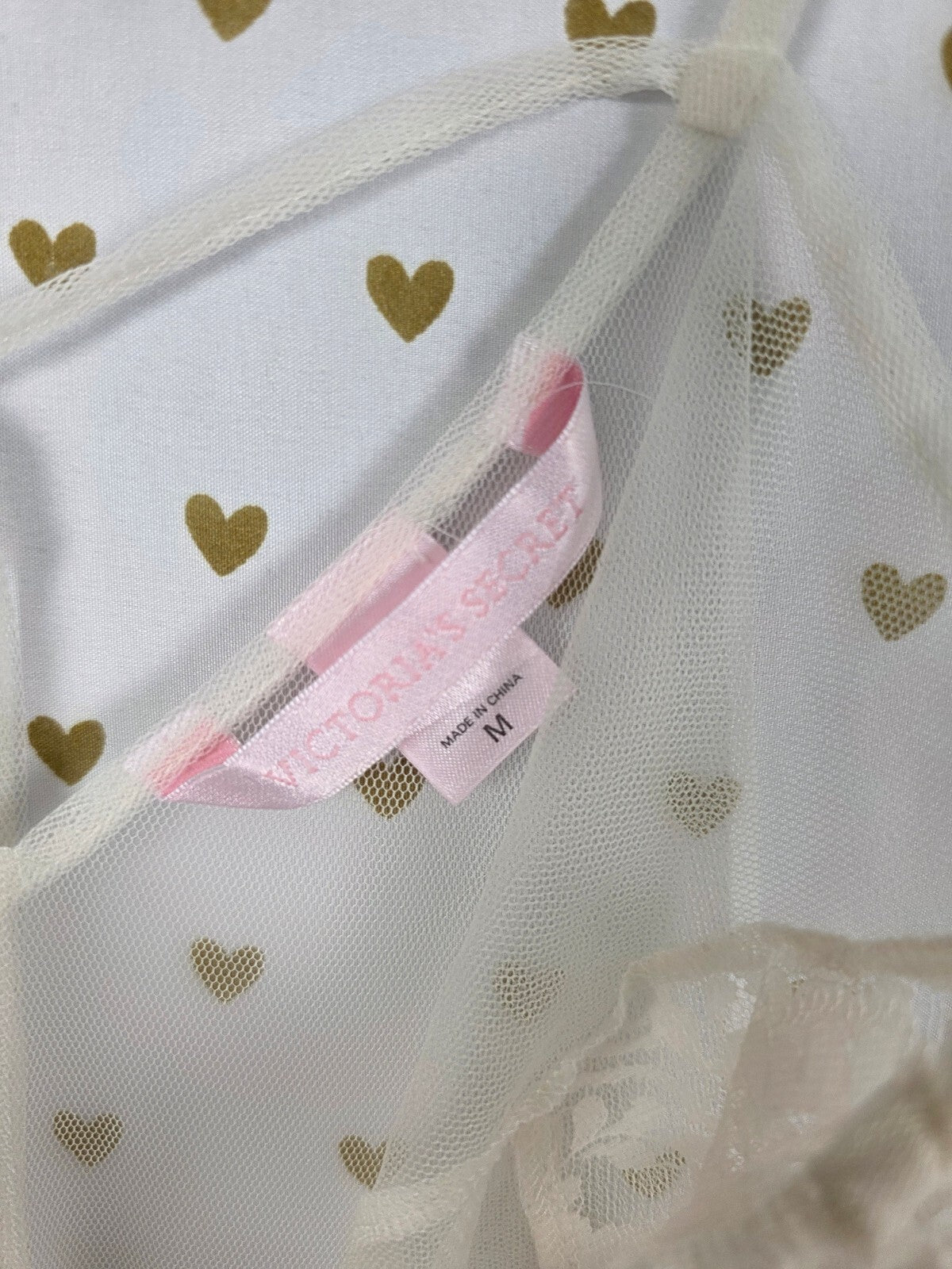 Victorias Secret Vintage Bling Sequined Sheer White babydoll Y2k Nightie Medium