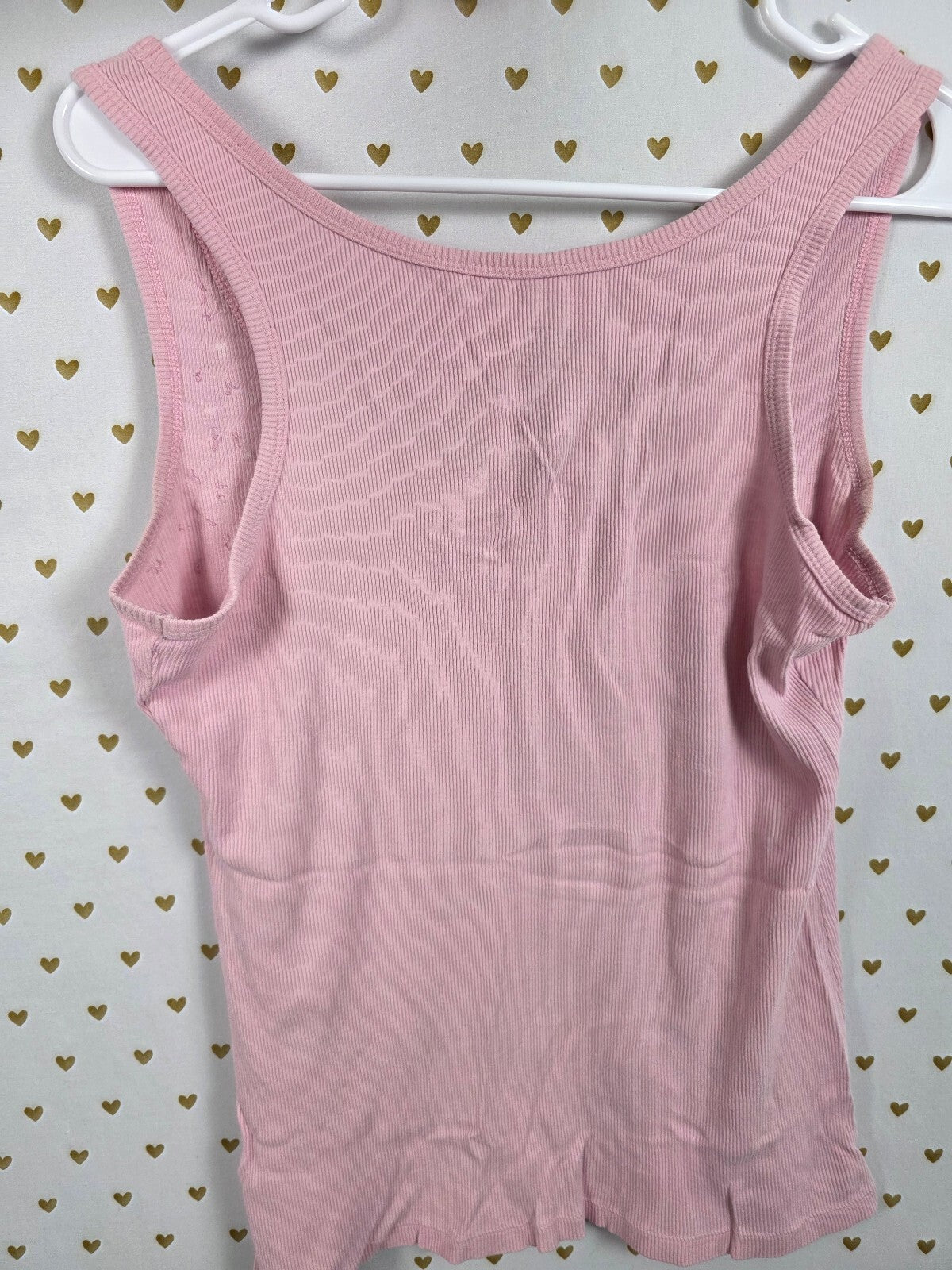 Victorias Secret Vintage Pink Bling Medium Studded Ribbed Tank Top MEDIUM