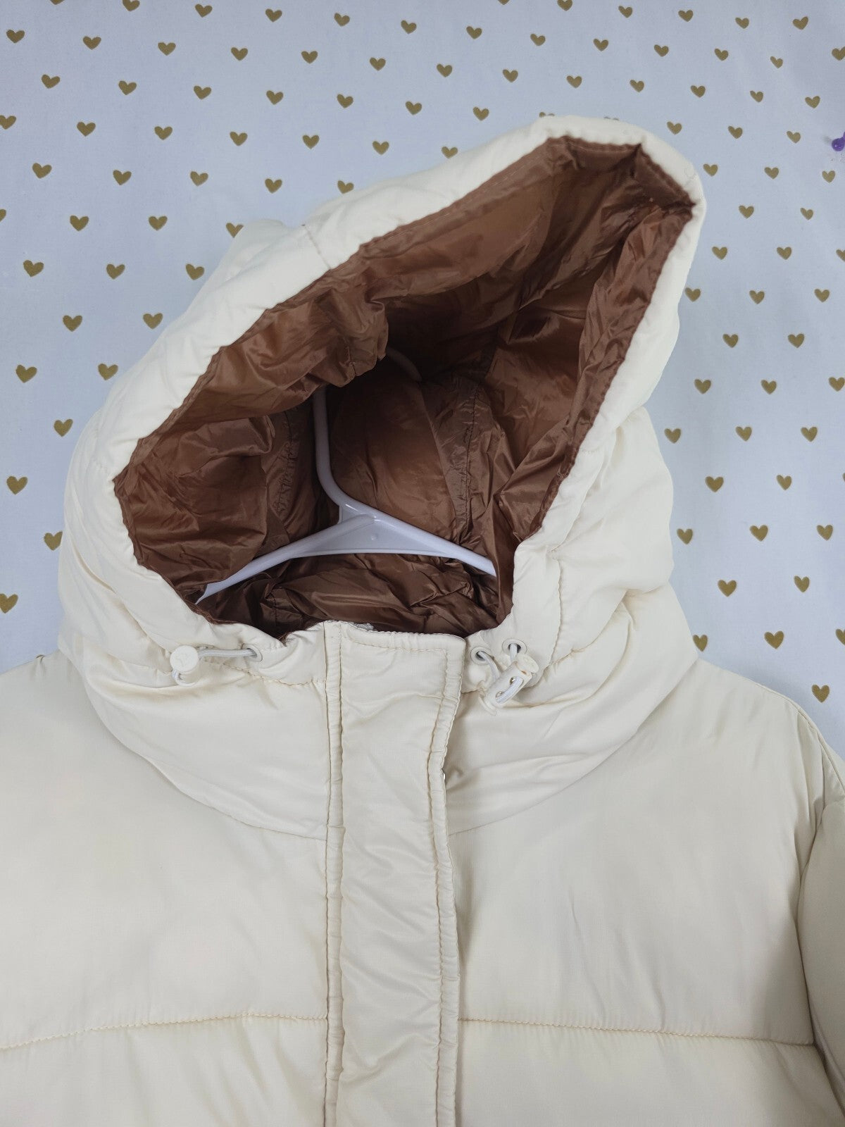 Victoria’s Secret PINK Marshmallow Puffer Coat L White Shell Cream Hooded