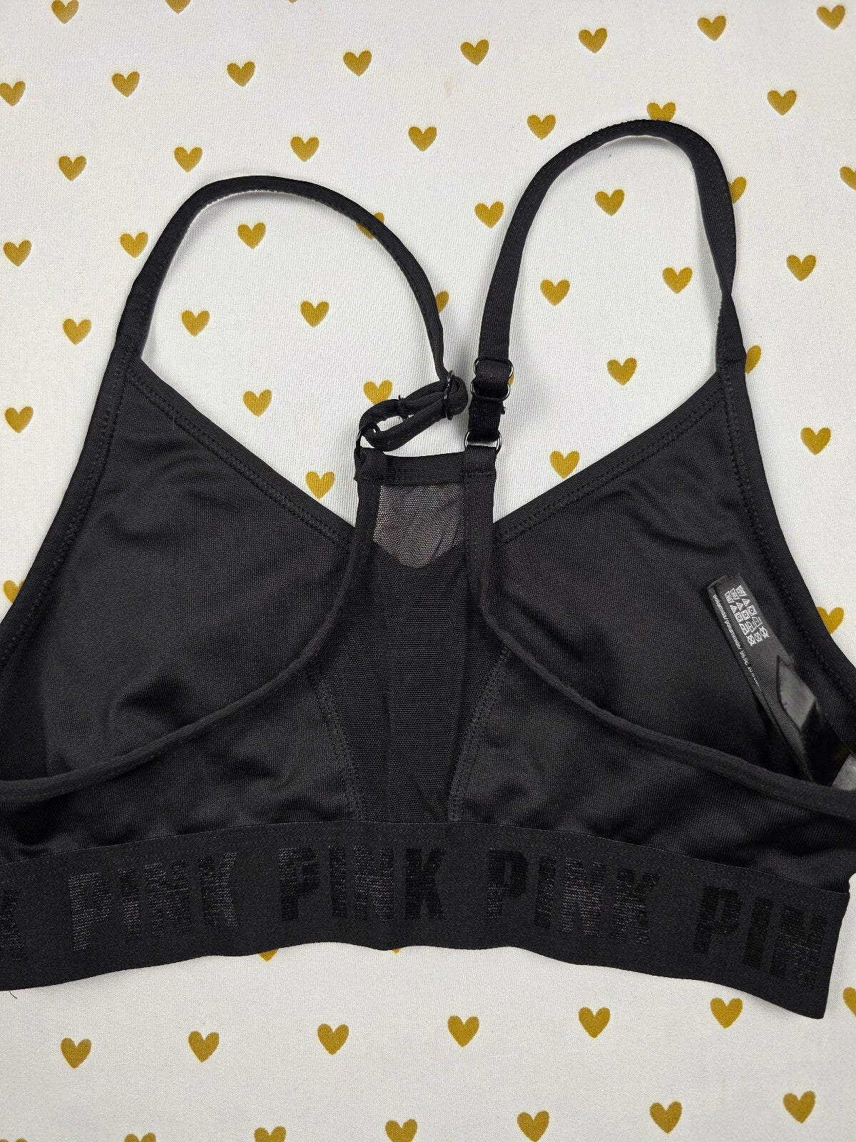 Victorias Secret Pink Active Sports Bra XS BLack Bralette Bra Top Tank