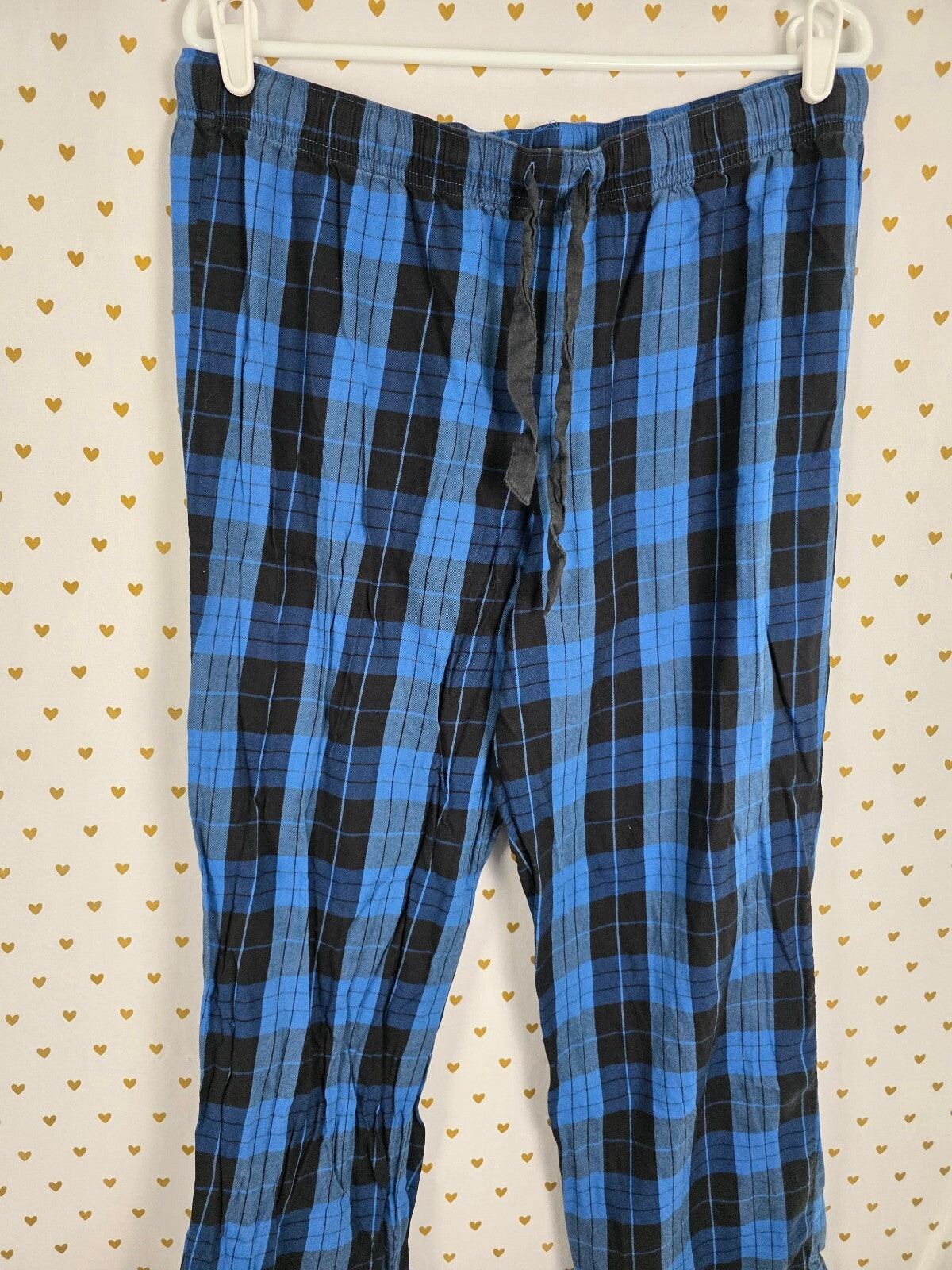 Victorias Secret Blue Plaid Sleep Set 2pc Shirt Pants Pajamas Large