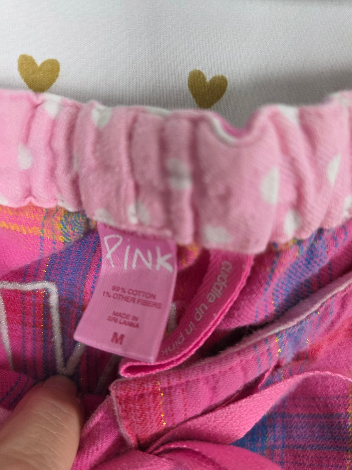 Victorias Secret PINK Vintage Logo Butt Y2k Plaid Sleep Pants Pajama PJ Bottoms