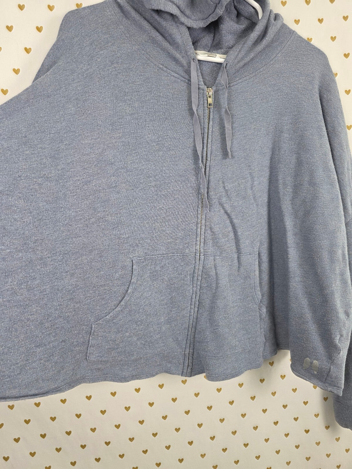 Victorias Secret Angels Blue Loose Thin Full Zip Hoodie Jacket Wings Blue L