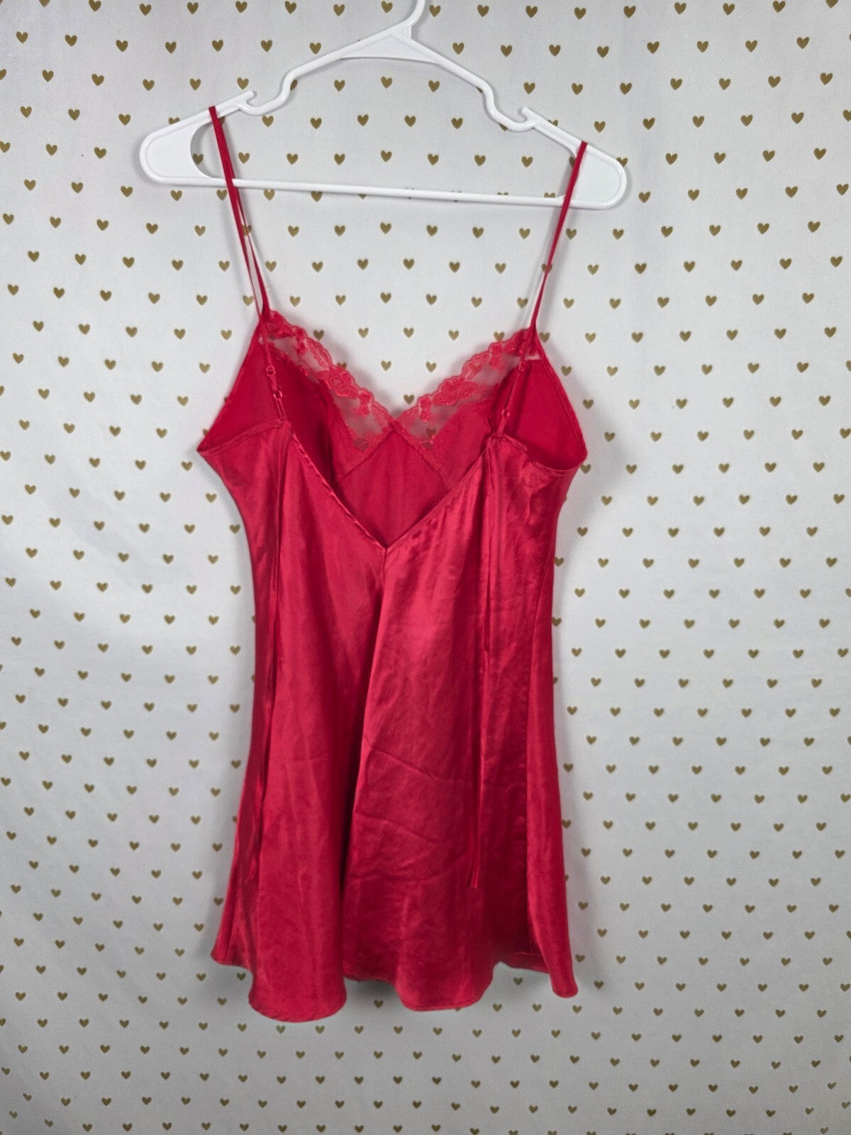 Victorias Secret Red Small Satin Silky Slip Dress Nightie Lingerie