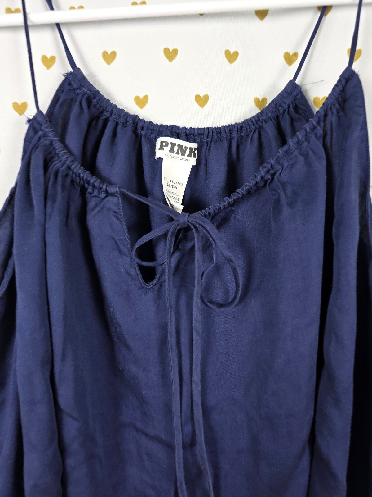 Victorias Secret PINK Blue Lyocell 2XL XXL babydoll Tank Top Flowy