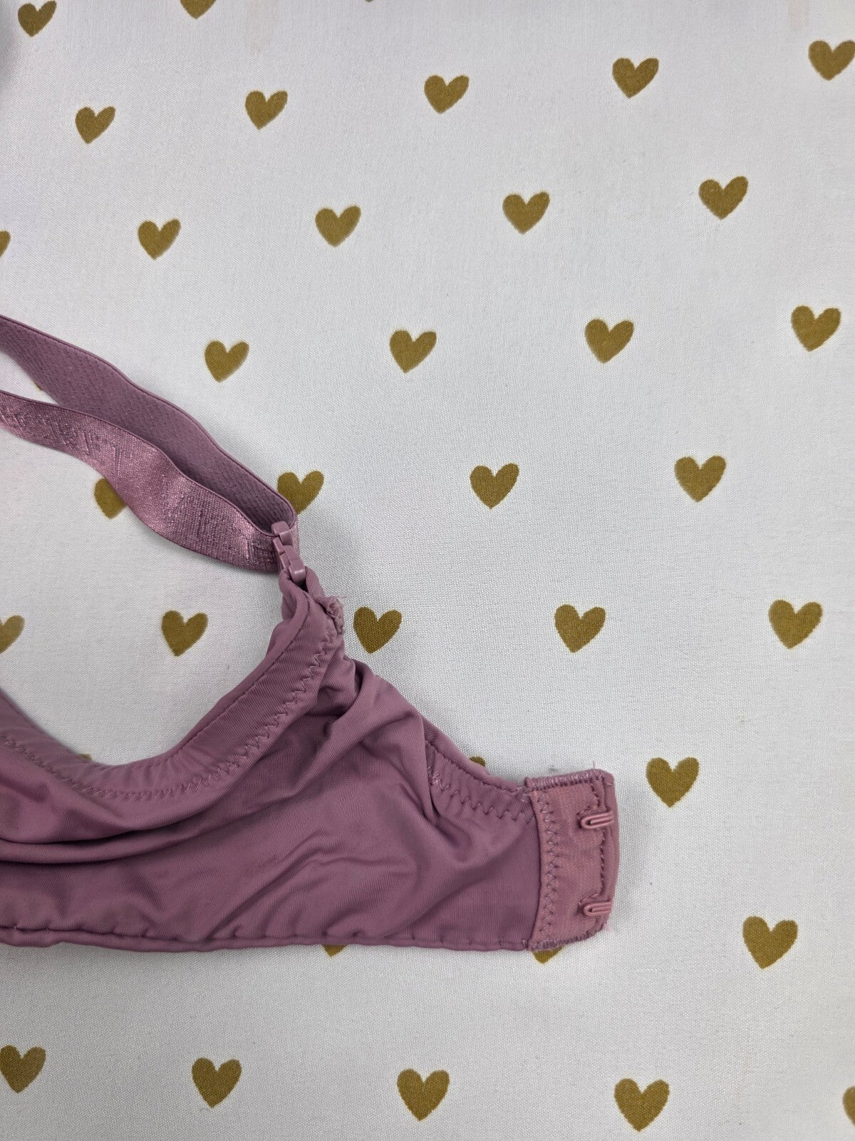 Victorias Secret Logo Strap Rose T Shirt Lightly Lined Wireless Bra 38D