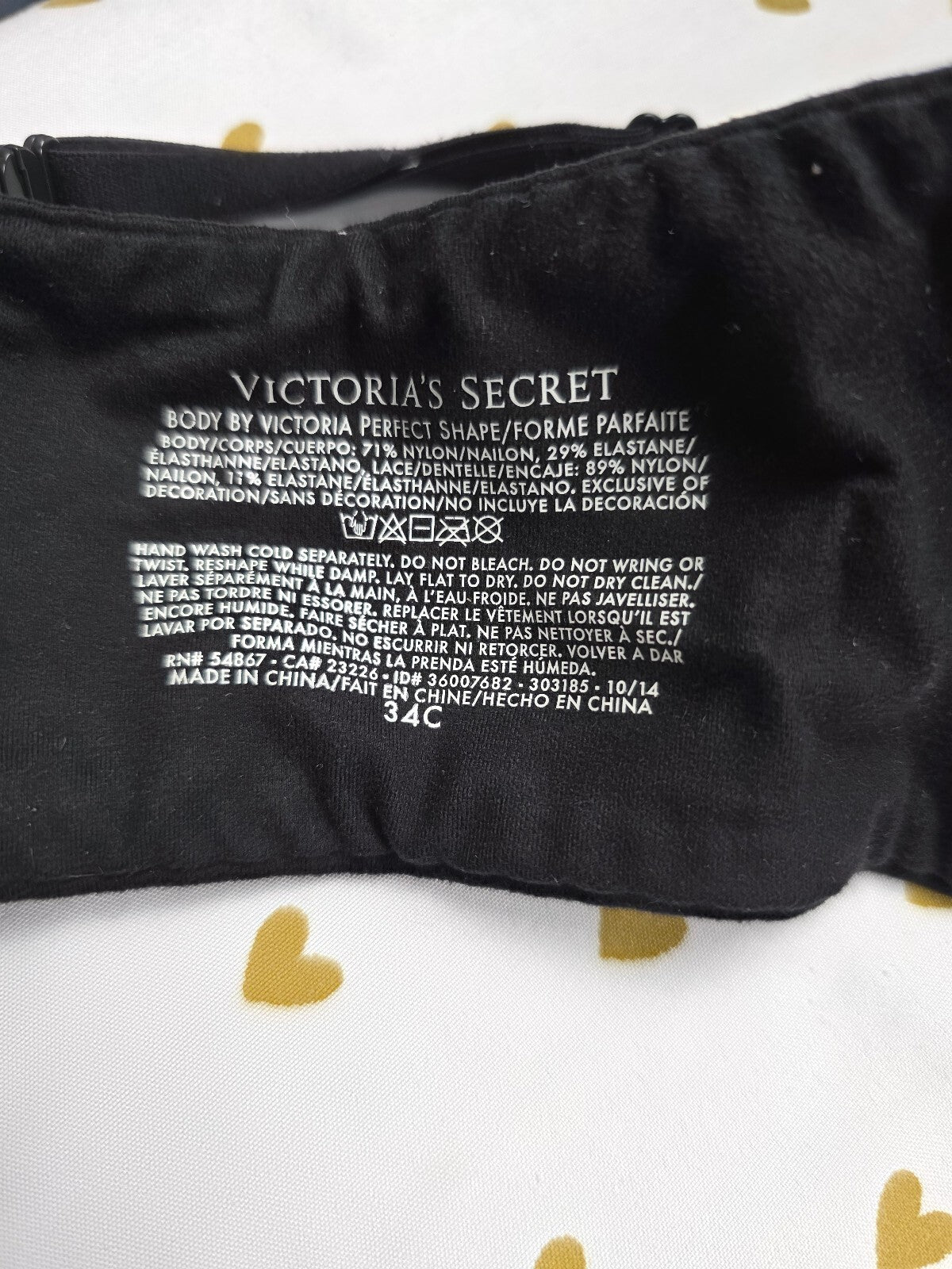 Victorias Secret Black 34C perfect Shape Bra