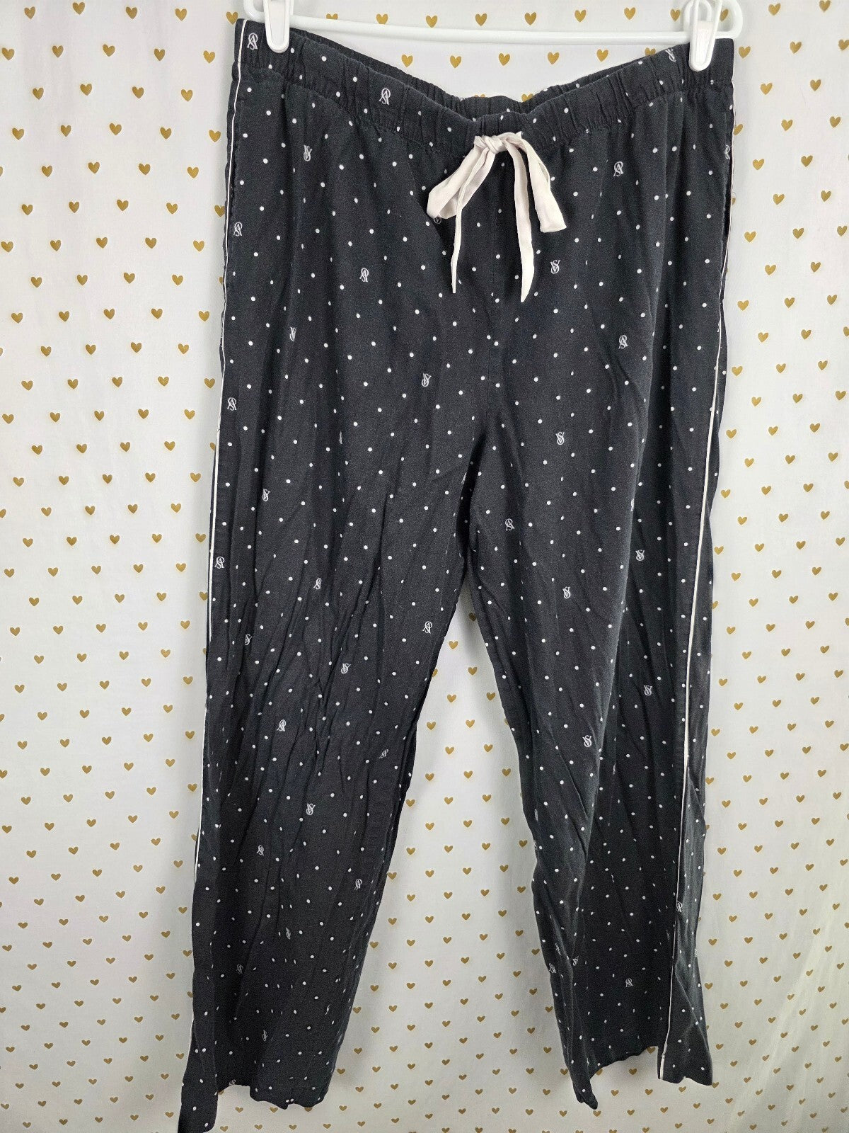 Victorias Secret XL Logo Sleep Set Outfit Pants Shirt Button Down PJ