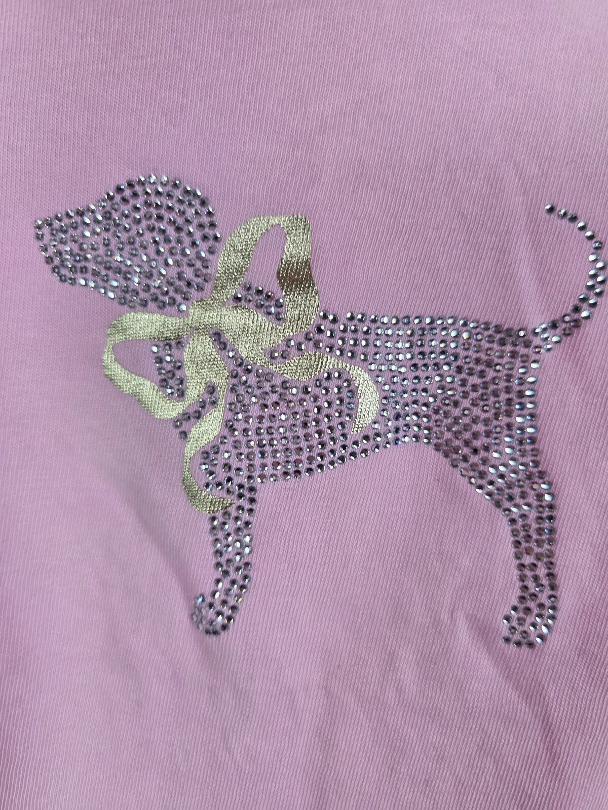 Victorias Secret PINK LOVESHACKFANCY NEW NWT Bling Dog Baby TEe Shirt XS