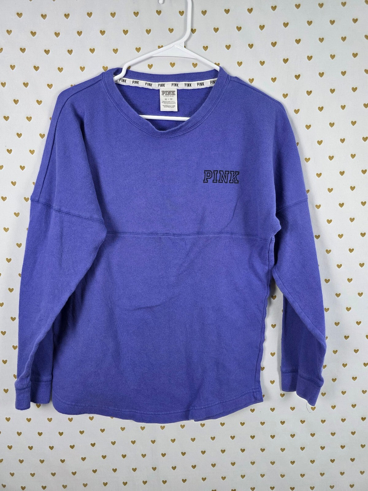 Victorias Secret Pink Pullover Sweater Shirt Logo XS Oversized