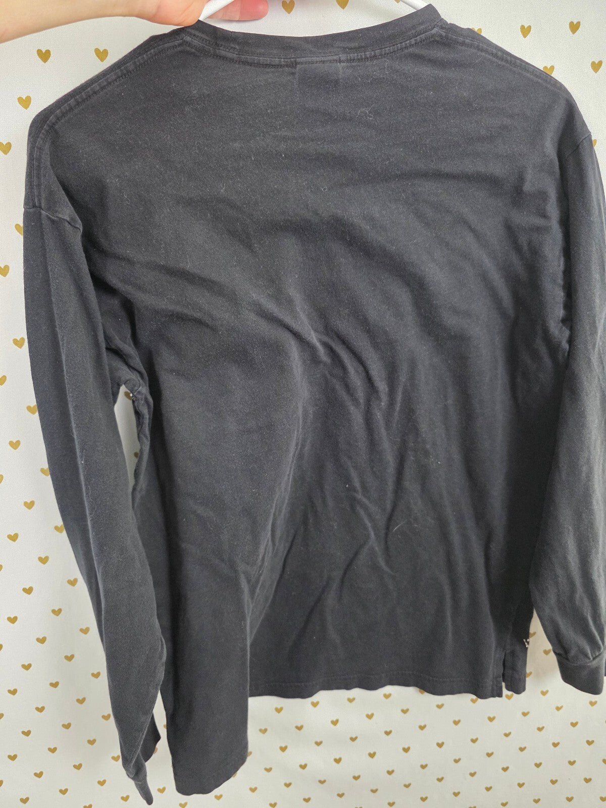 Victorias Secret PINK Black Long Sleeve All over BLING logo Tee shirt XS