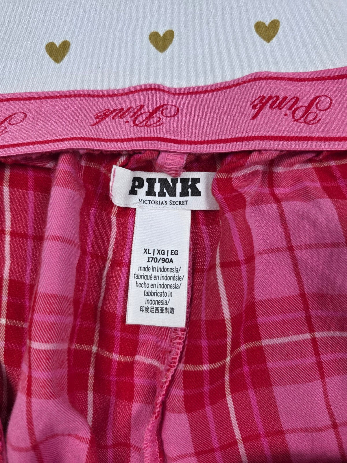 Victorias Secret PINK Plaid XL Sleep Shorts Boxers Pajama Bottoms