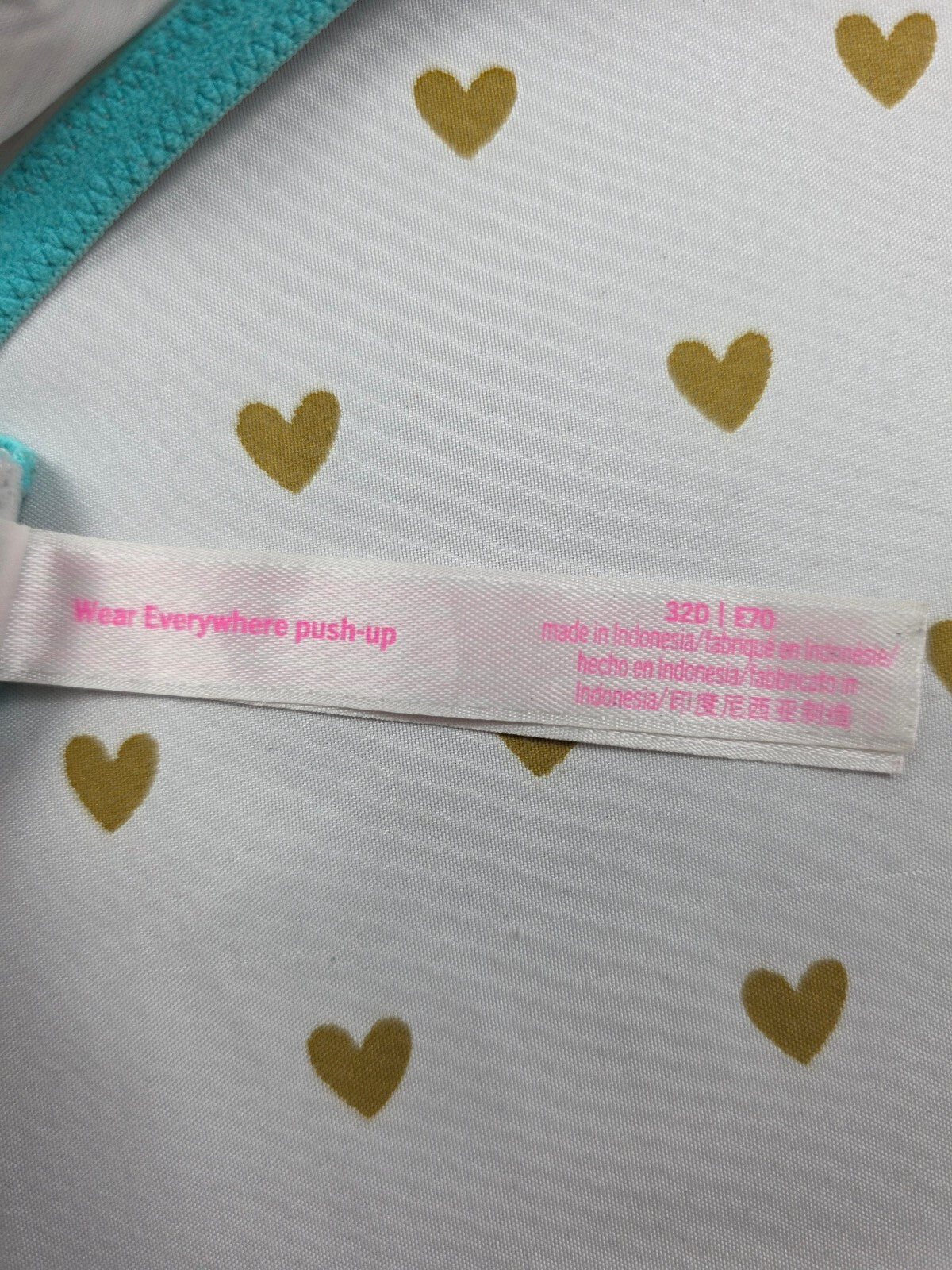 Victorias Secret PINK Blue 32D Wear Everywhere Push Up Bra