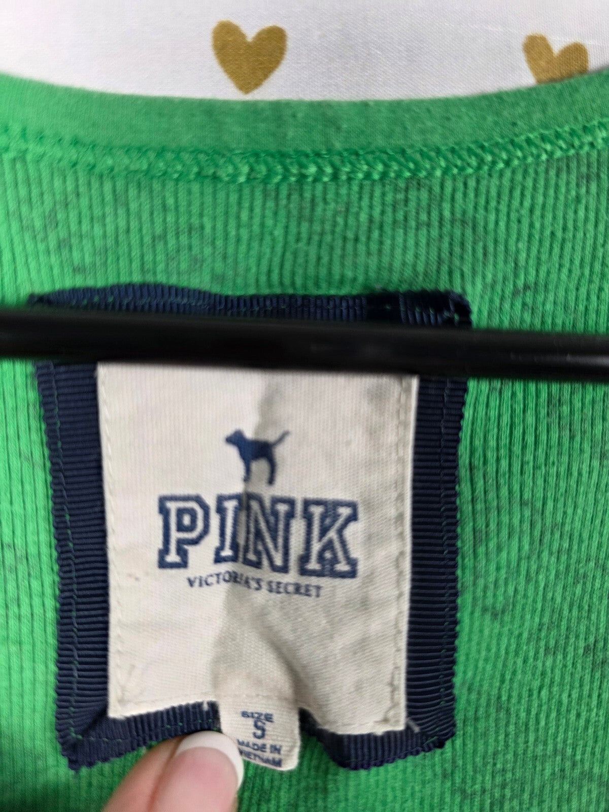 Victoria’s Secret PINK Vintage Green PINK 86 Dog Logo Allover Tank Top S Y2K