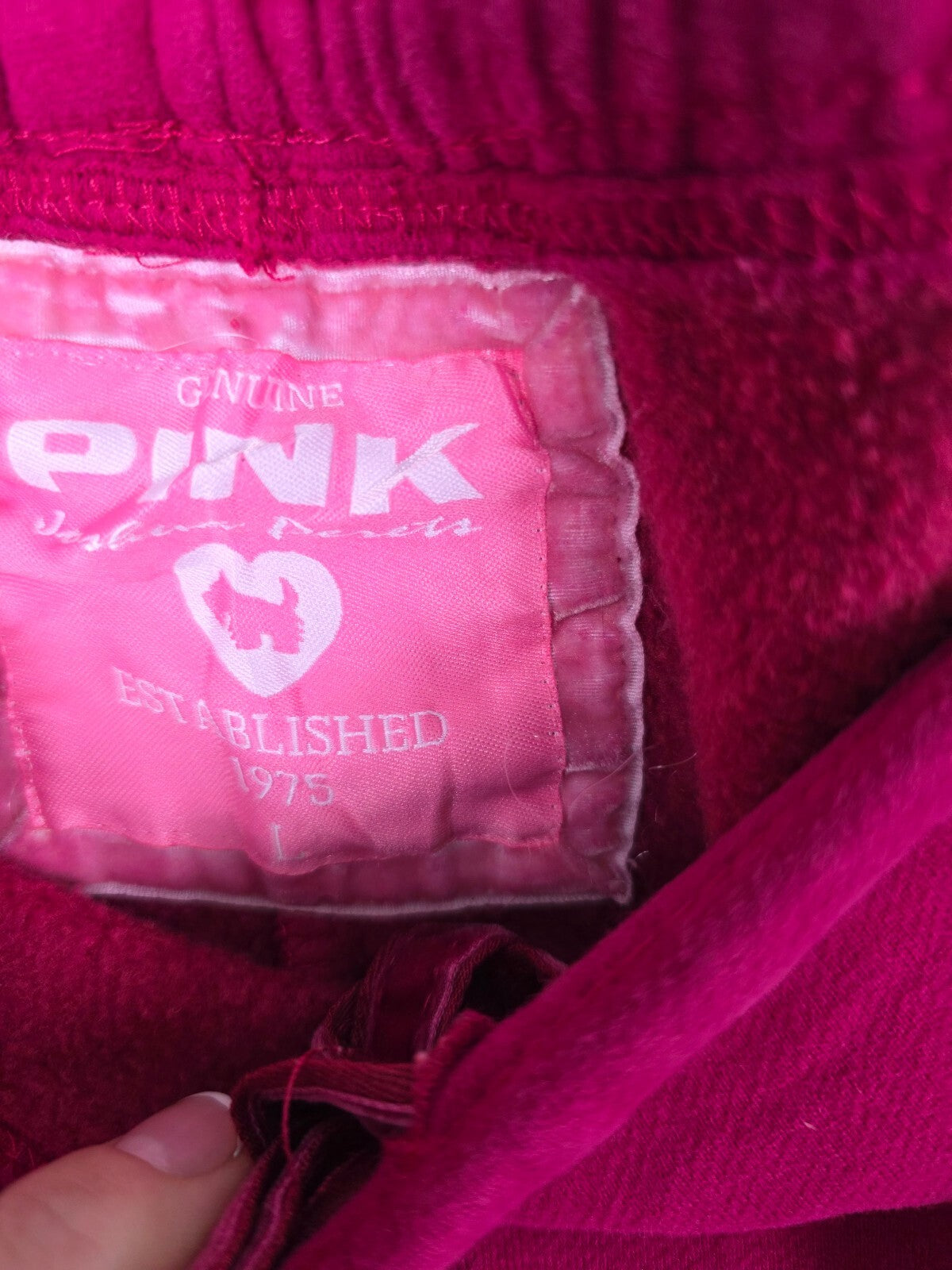 Y2K Joshua Perets Genuine PINK 1975 Scottie Dog Sweatpants Size L Vintage