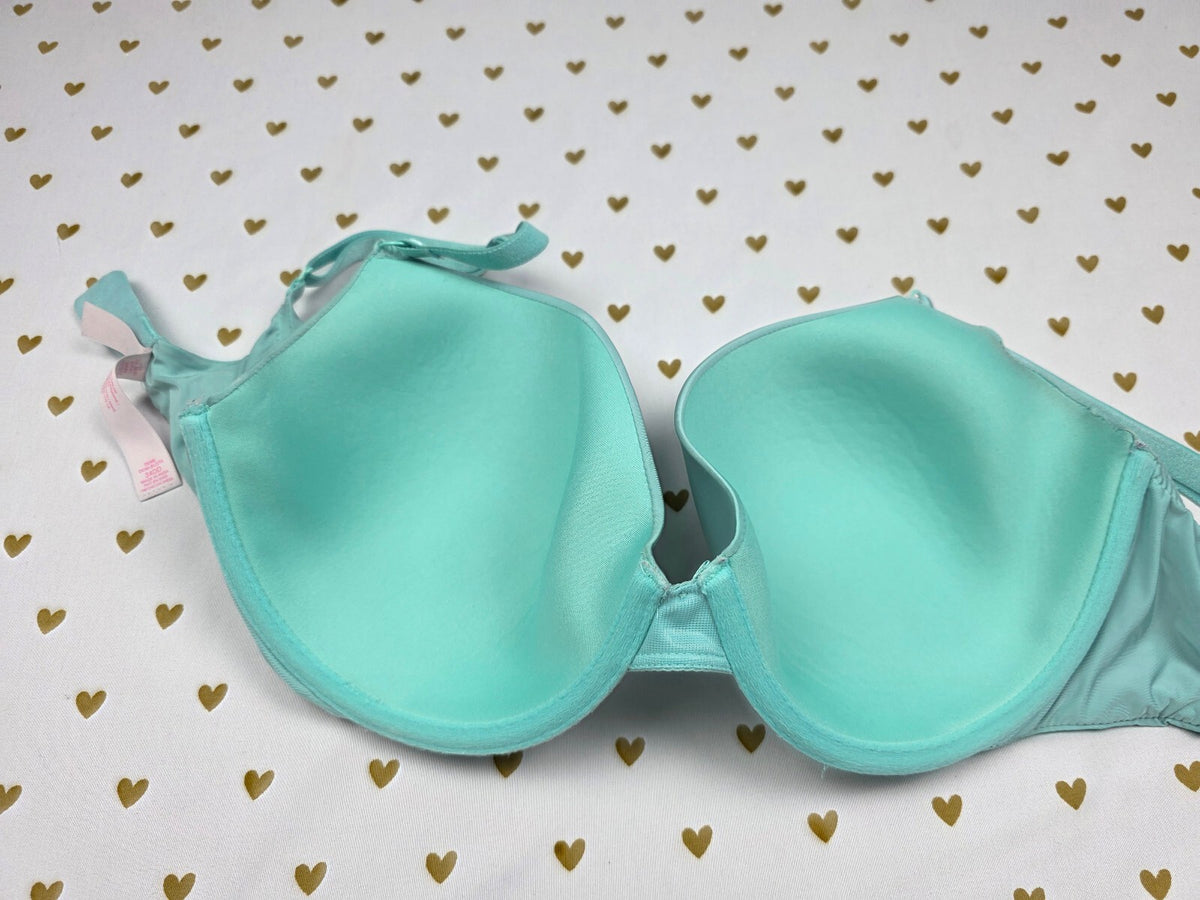 Victorias Secret Teal Demi Balconette Bra 34DD