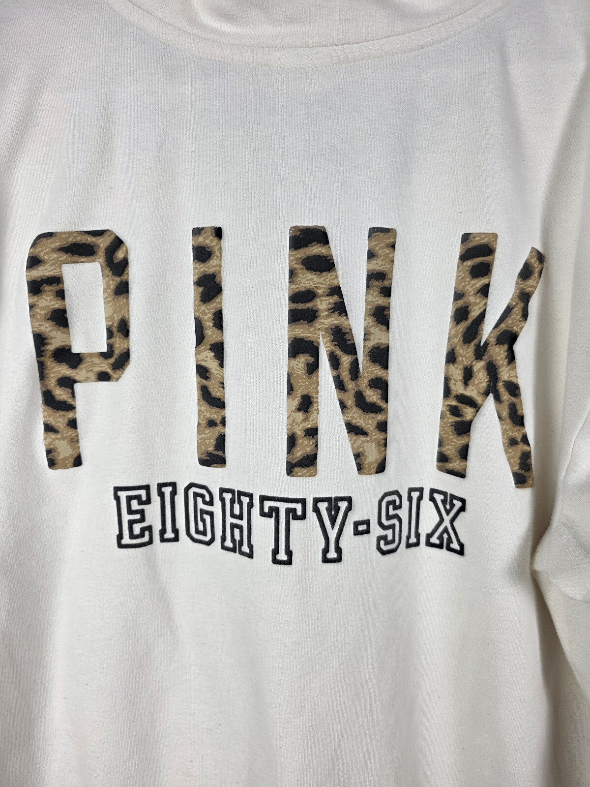Victorias Secret Pink Quarter Zip Leopard Cheetah Sweater Shirt large