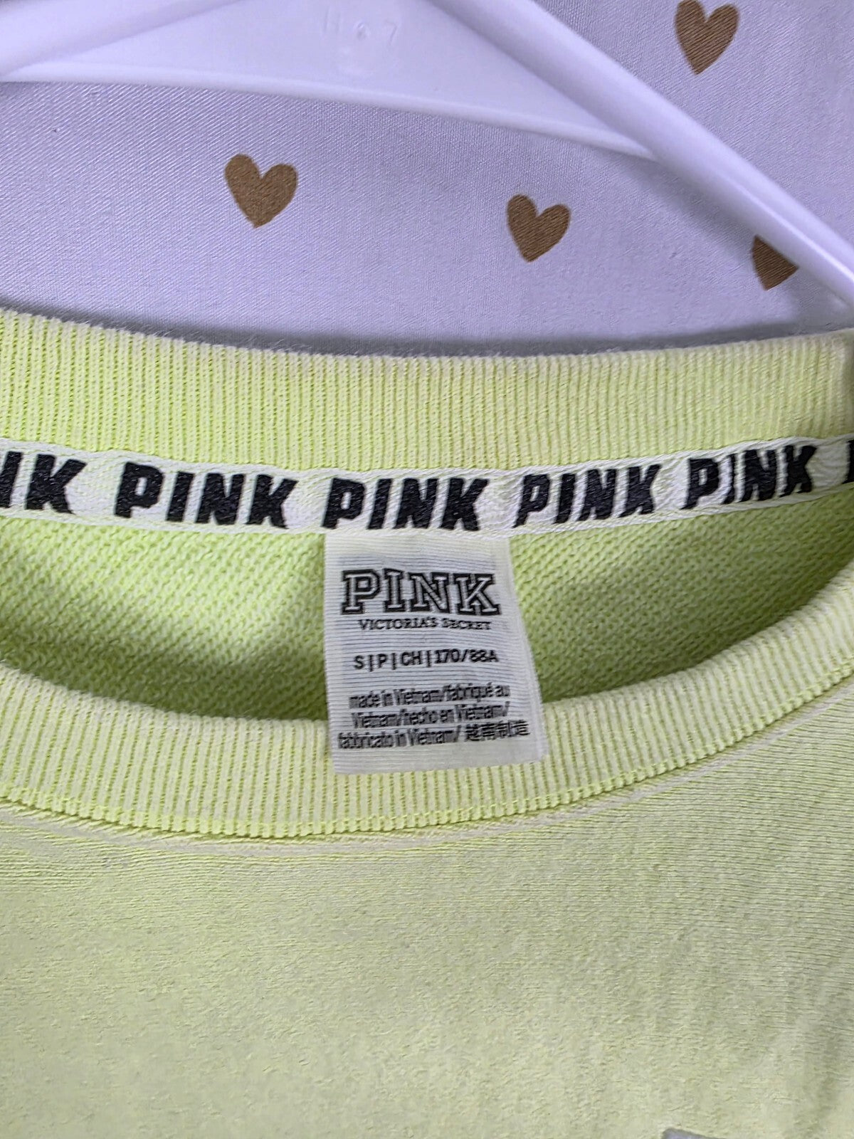 Victorias Secret Pink Neon Cropped Tie waist Sweater Crew Small