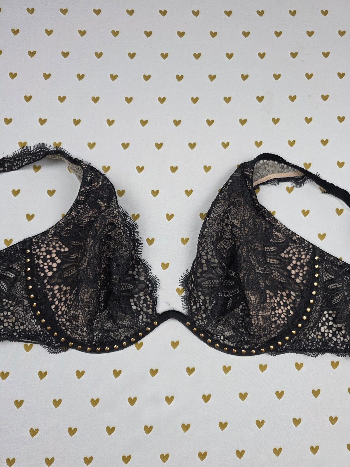 Victorias Secret Bling Studded Very Sexy Unlined Plunge Bra 38D