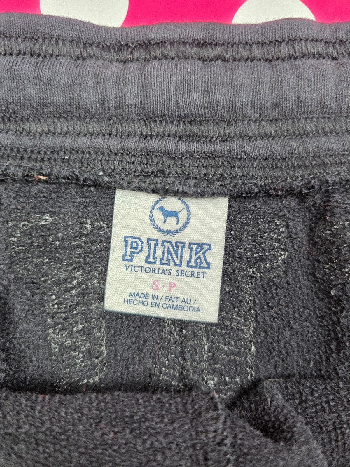 Victoria's Secret PINK Sequin Logo Shorts Black SMALL zebra Bling Lounge Y2K