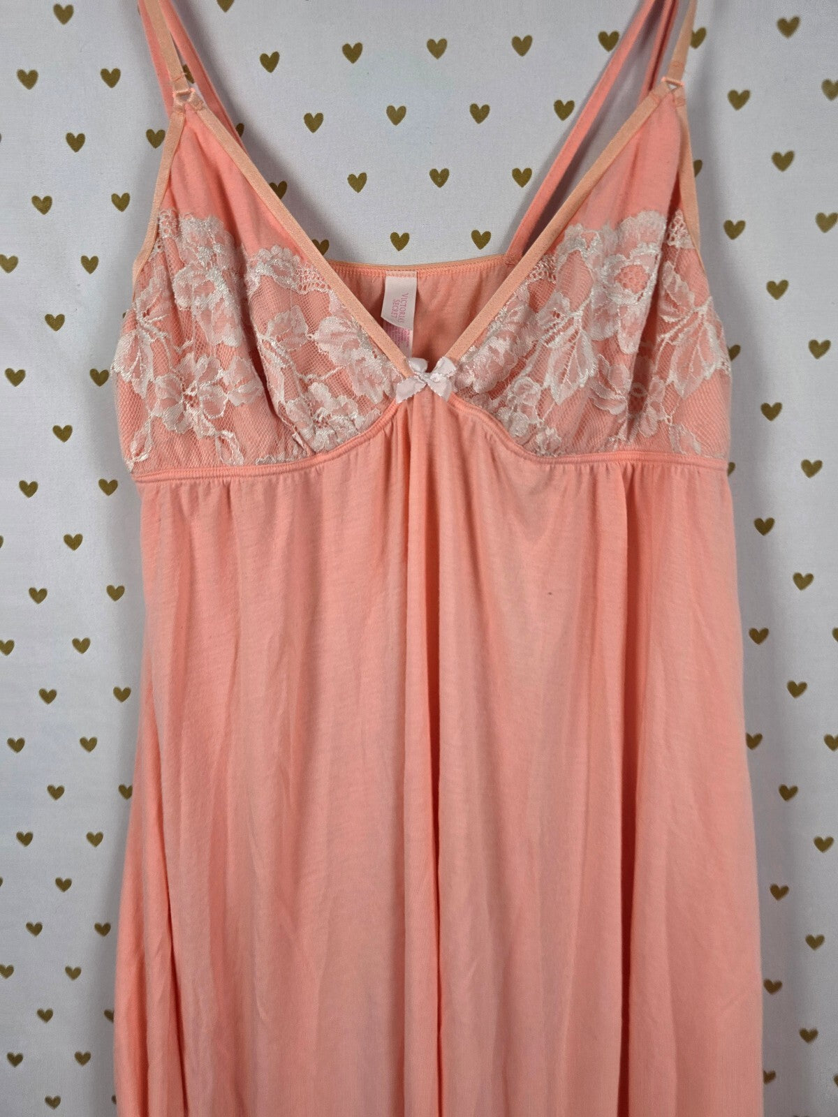 Victorias Secret Orange super soft Nightie slip nightgown Sleep dress LARGE