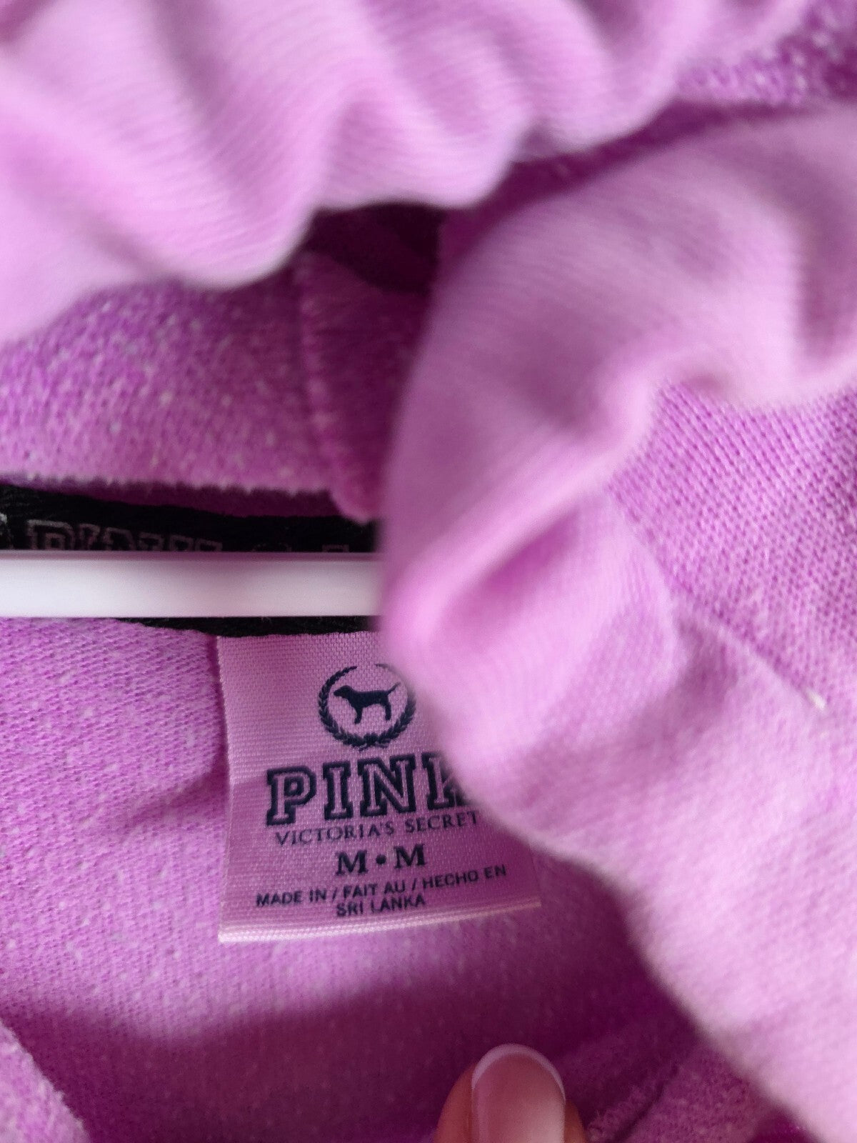 Victorias Secret Pink Vintage Y2k Purple Pullover Love Hoodie Sweater Medium
