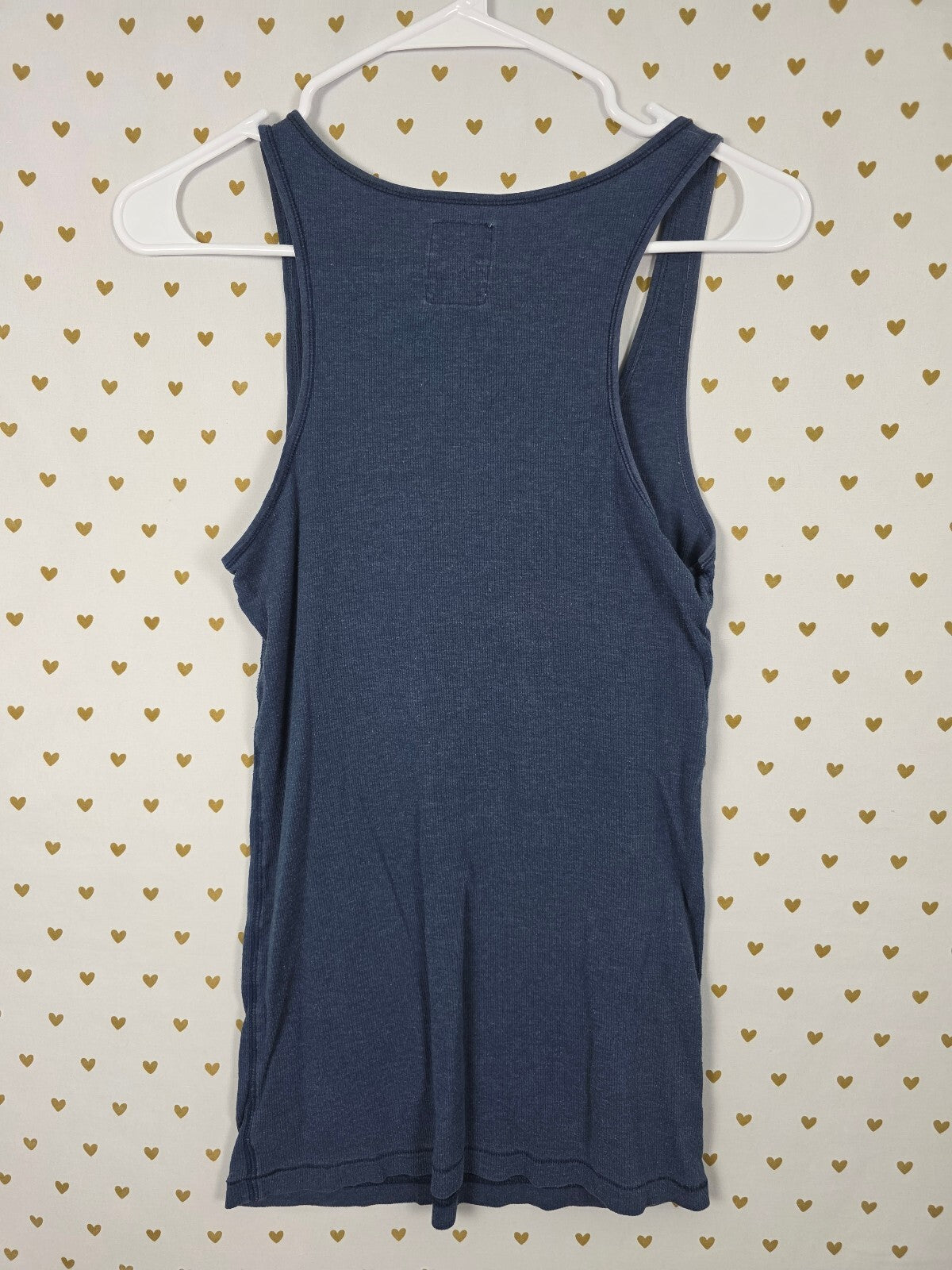 Victorias Secret PINK Vintage Ribbed Y2k Tank Top LARGE Blue