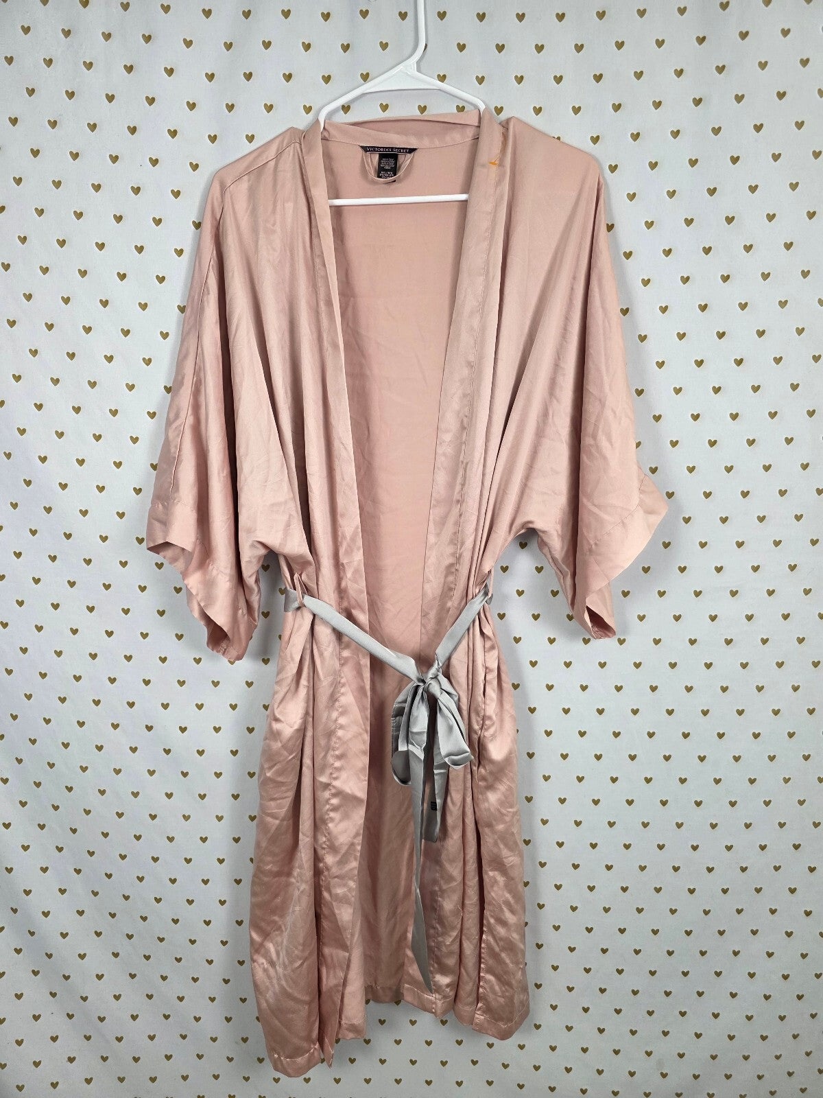 Victorias Secret Satin Silky Robe Long Satin Medium Large Lounge Kimono