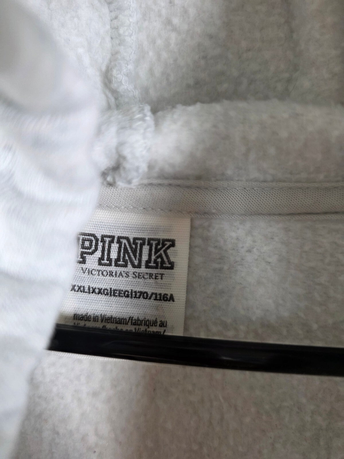 Victorias Secret Pink Grey 2XL XXL Pullover Hoodie Sweater Jacket Logo