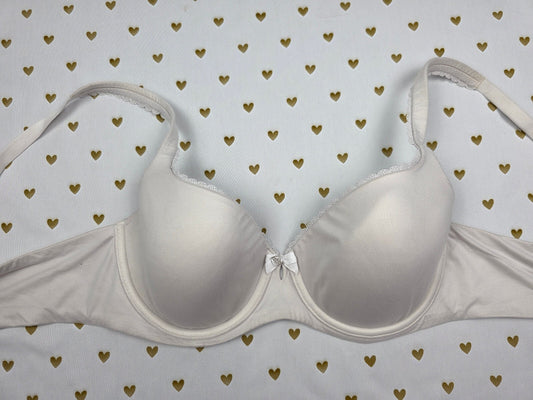 Victorias Secret White Lined Demi Balconette Bra 34D