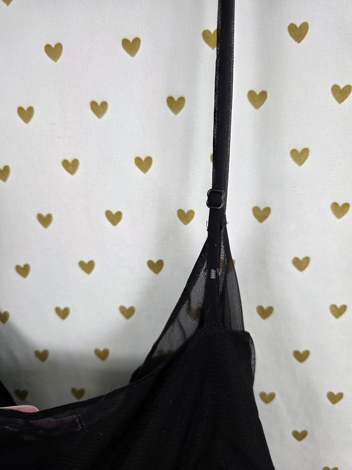Victoria's Secret Black Sheer Mesh Layered Maxi Dress Long Slip L Vintage Y2K
