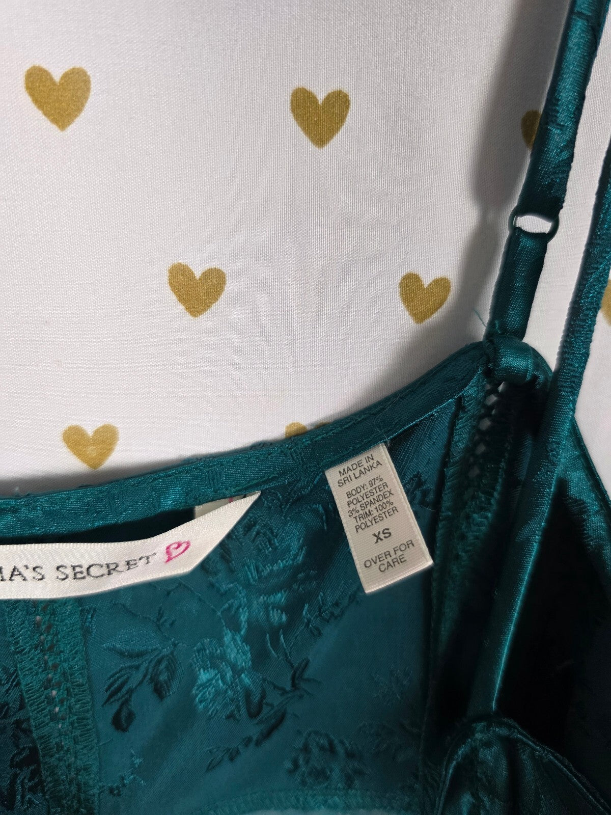 Victorias Secret Vintage Heart Label Emerald Sheer Babydoll Nightie Lingerie XS