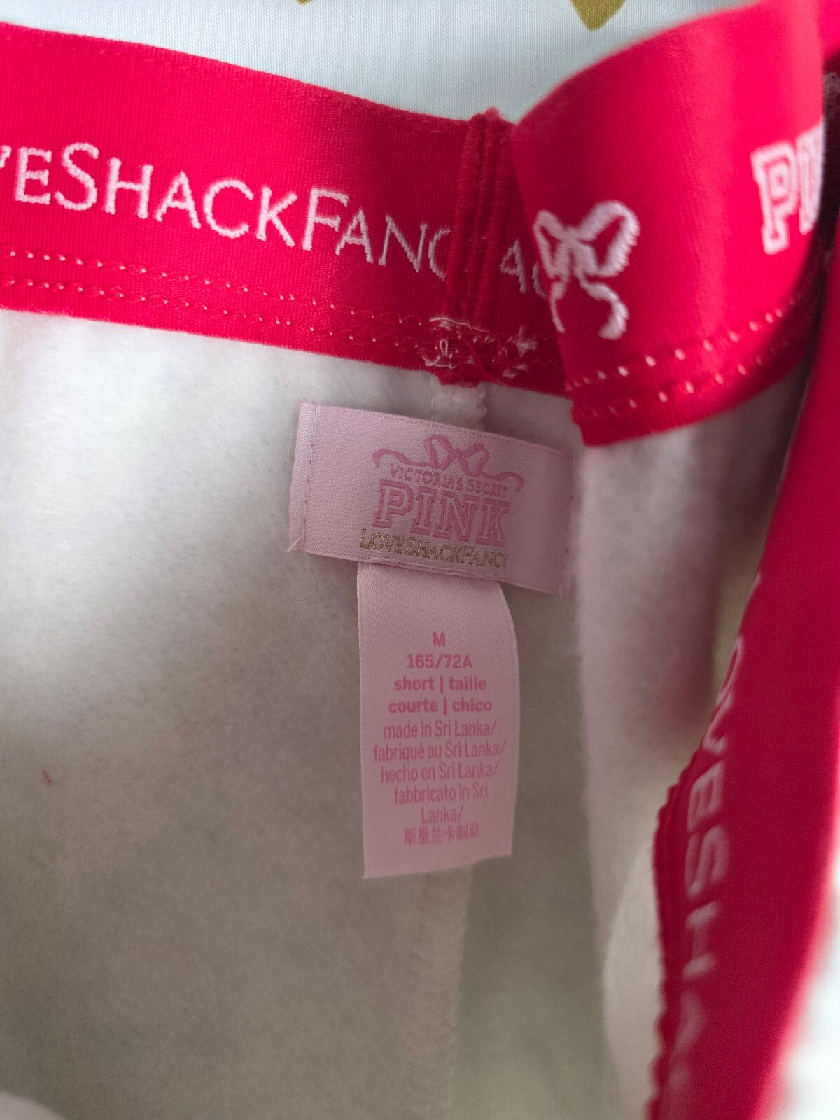 NWT VS PINK x LoveShackFancy Sequin Dog Hoodie Jogger Set M Short Plaid